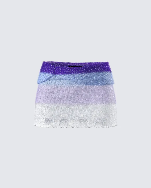 Vanessa Purple Sequin Knit Skirt sold by Finesse
