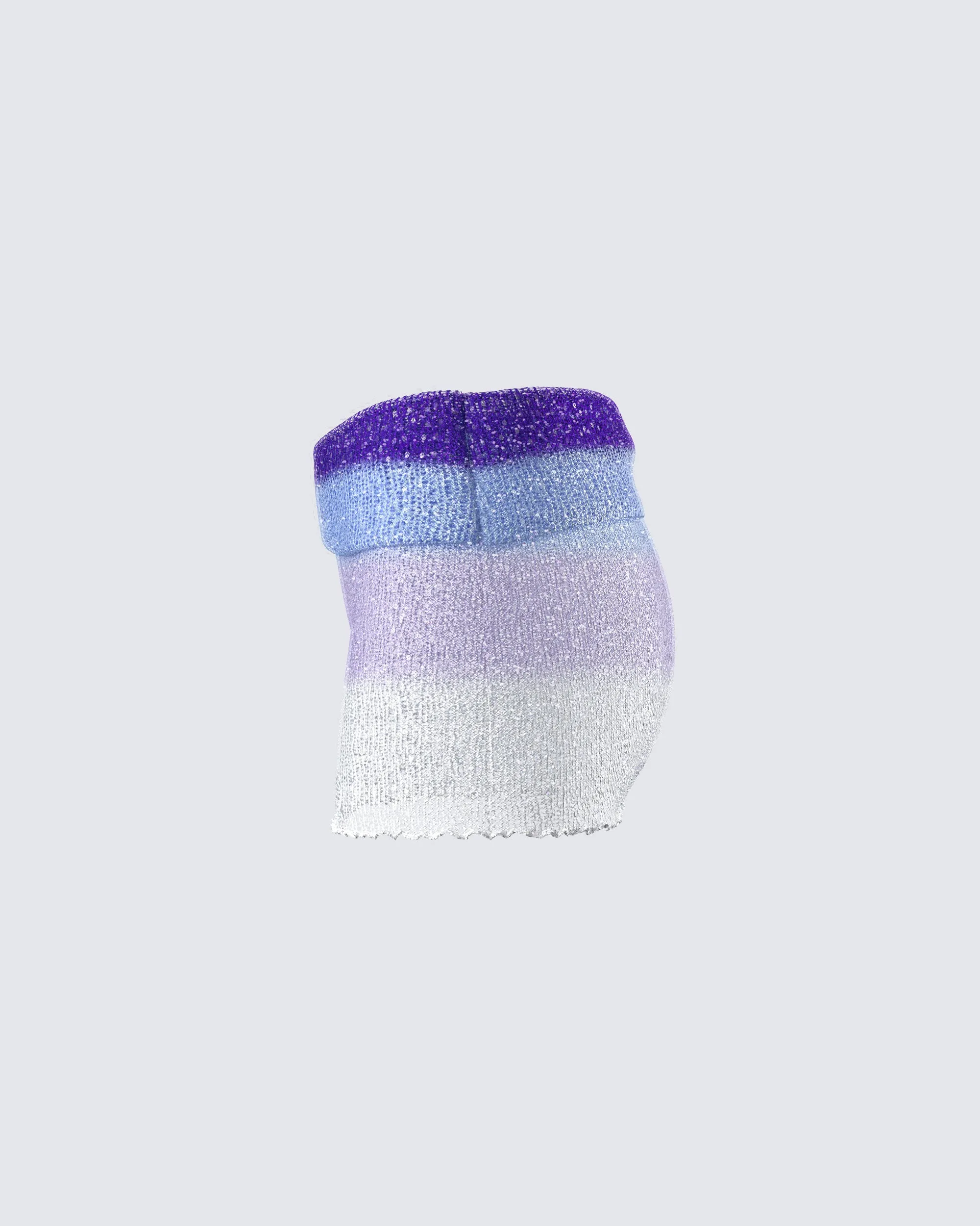 Vanessa Purple Sequin Knit Skirt sold by Finesse product image thumbnail 2