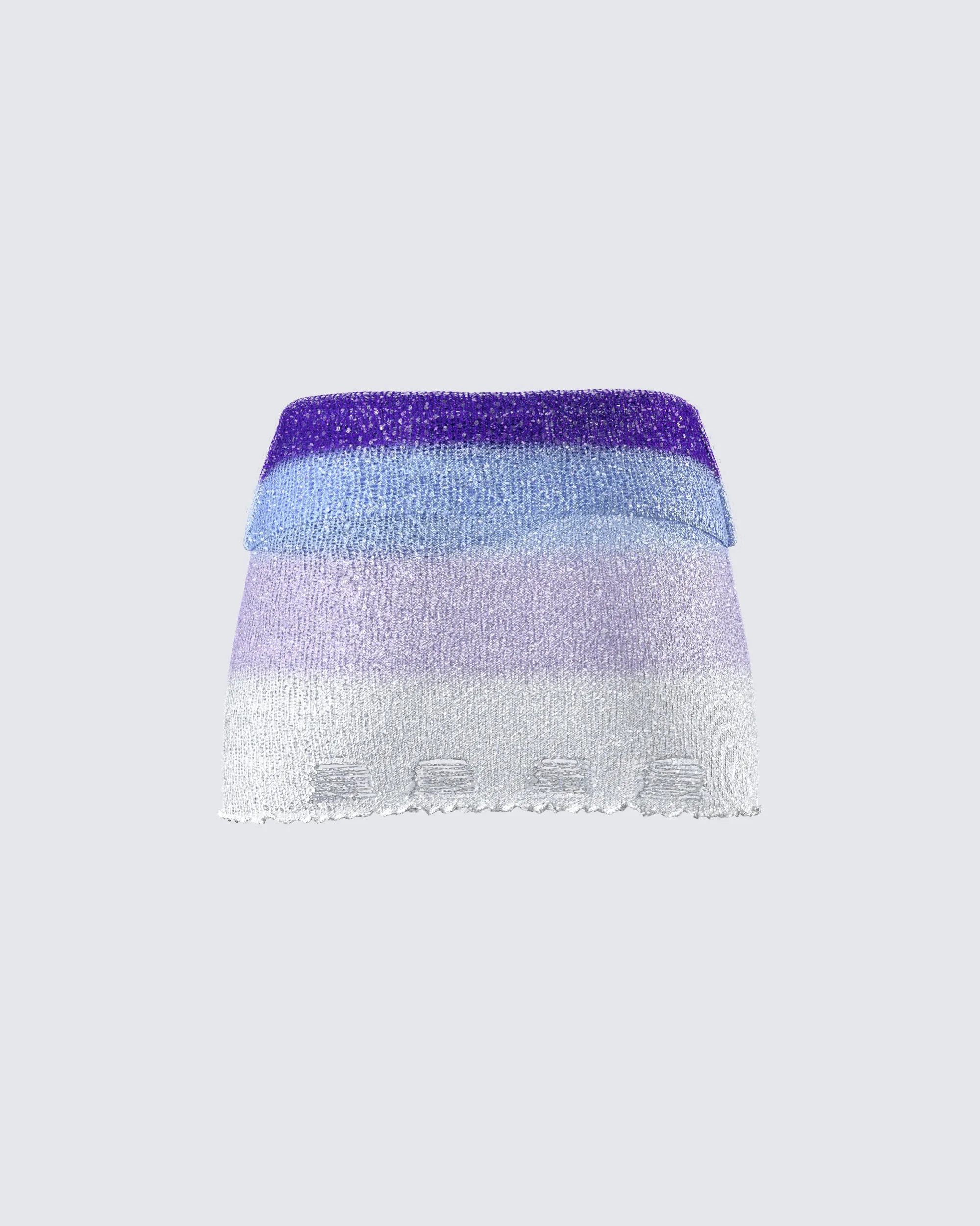 Vanessa Purple Sequin Knit Skirt sold by Finesse product image thumbnail 3
