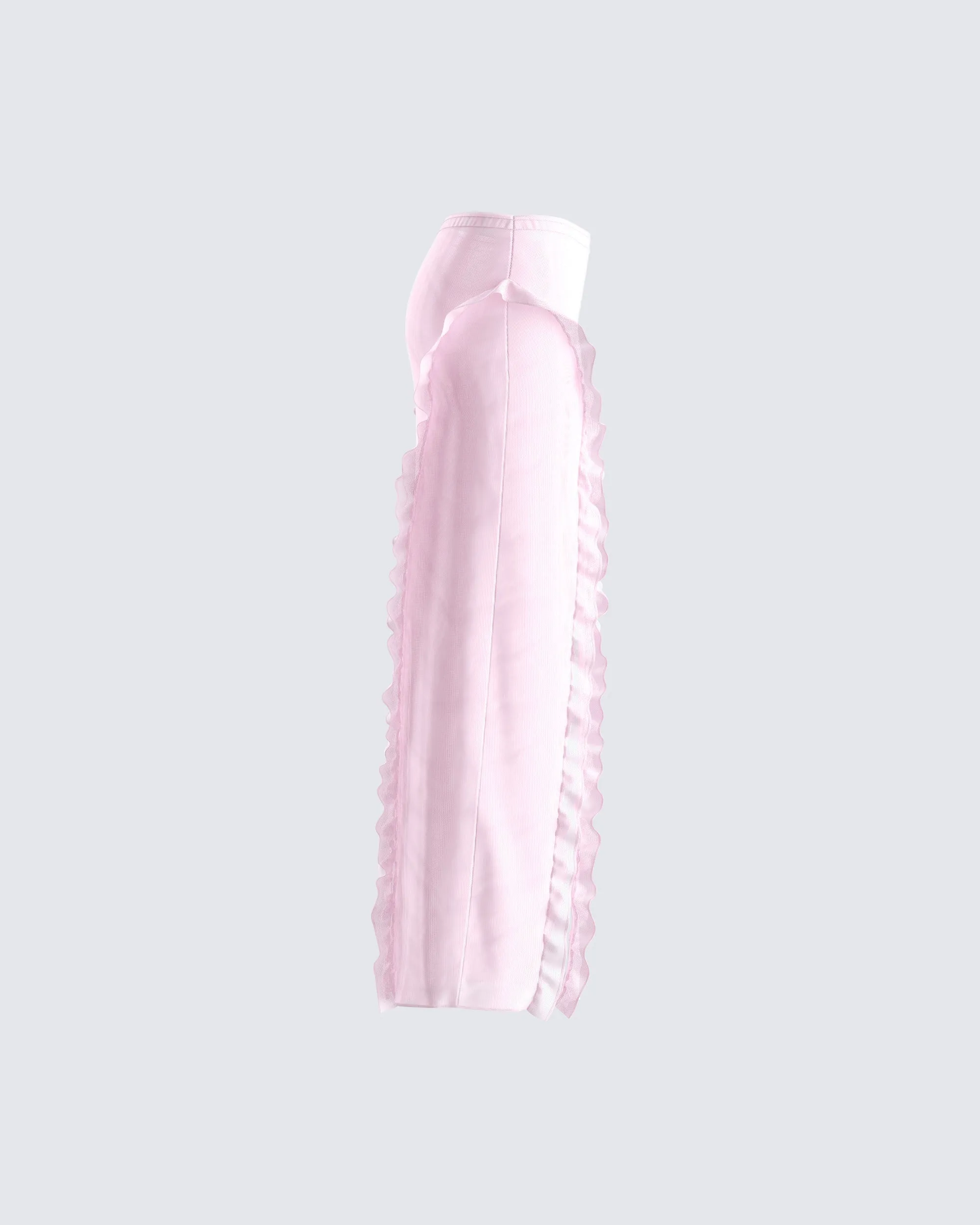 Omid Pink Ruffled Mesh Maxi Skirt sold by Finesse product image thumbnail 2