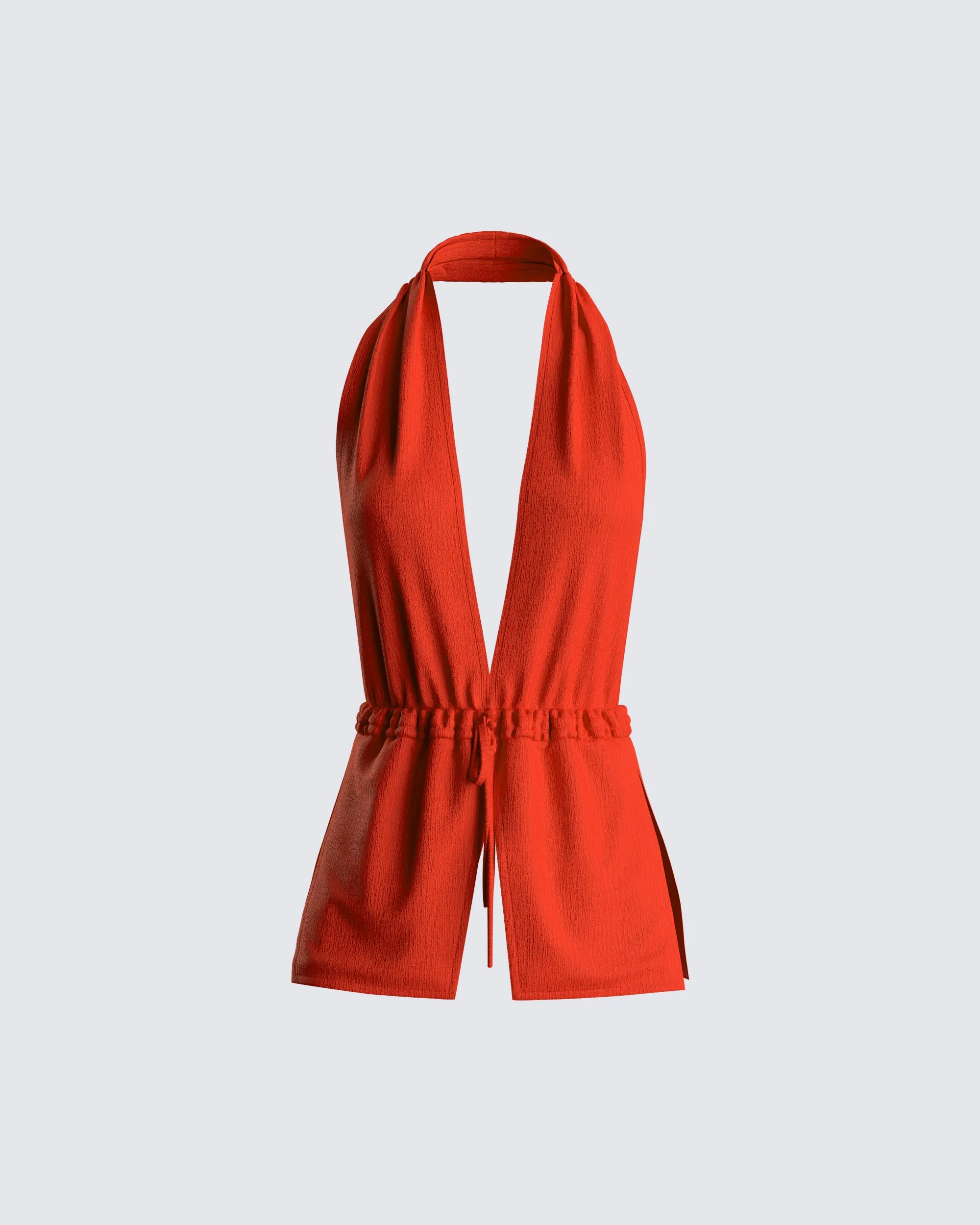 Miriam Red Knit Halter Top sold by Finesse