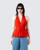 Miriam Red Knit Halter Top sold by Finesse