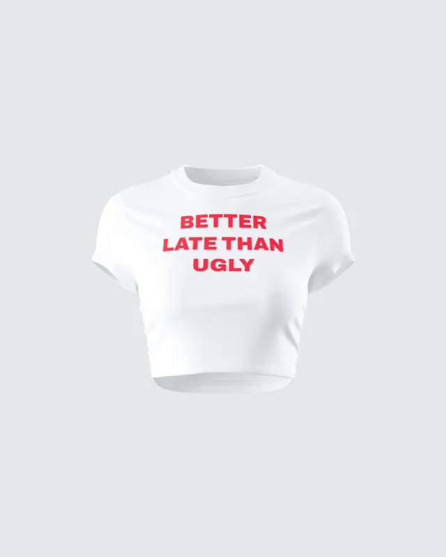 Nat White Jersey Graphic Top sold by Finesse