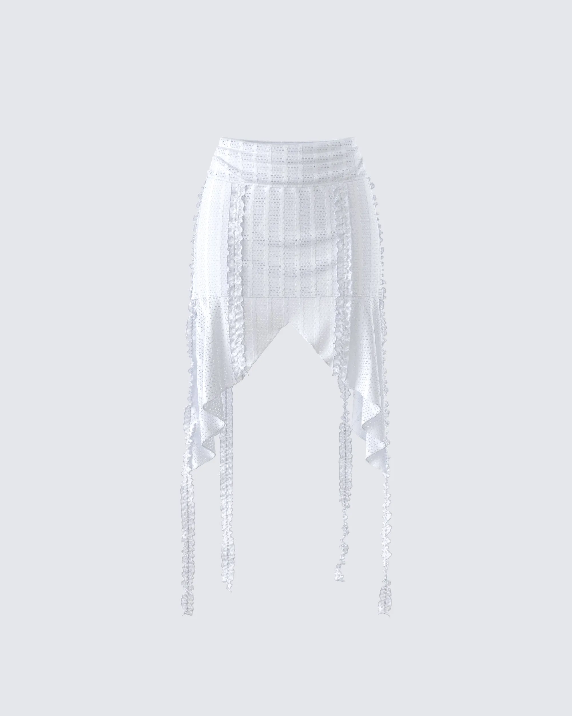 Landry White Ruffle Skirt sold by Finesse