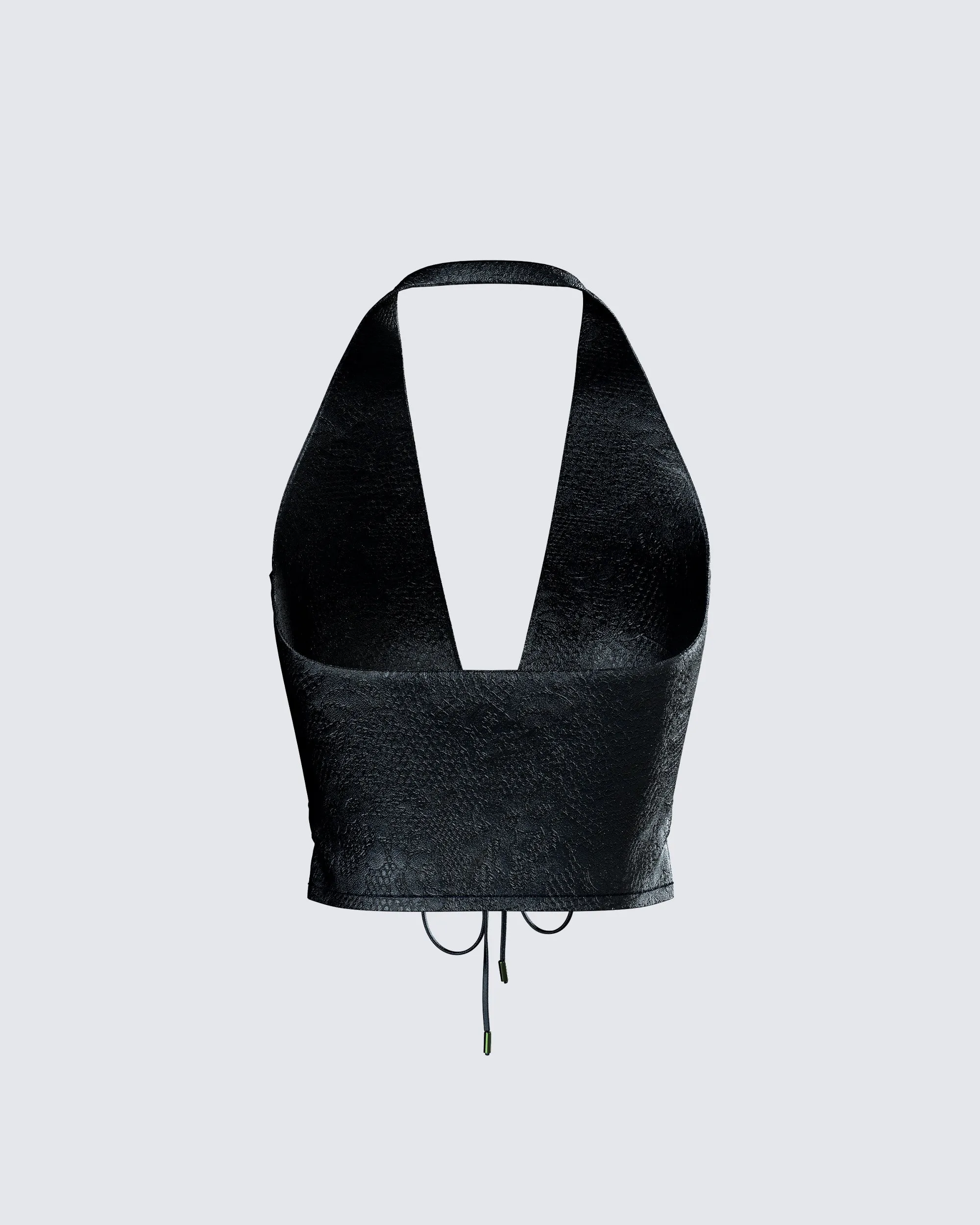 Selena Black Embossed Lace Up Top sold by Finesse product image thumbnail 3