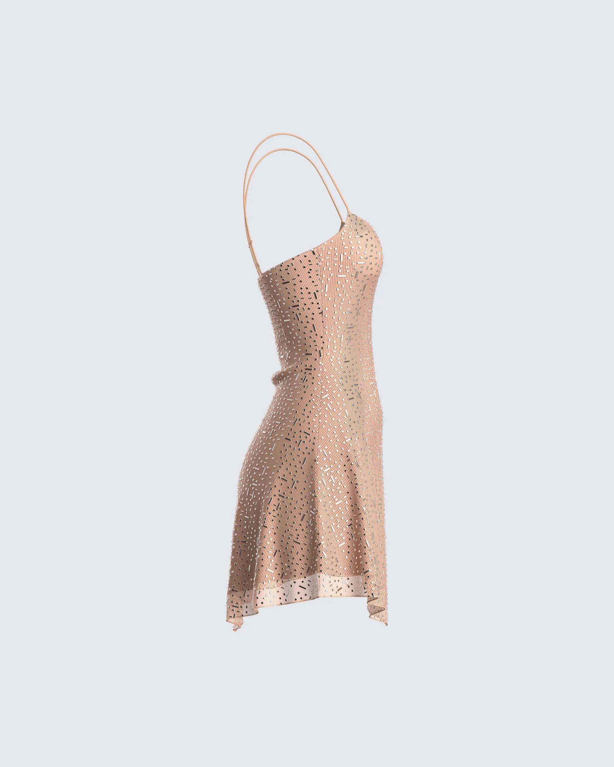 Daphne Nude Rhinestone Mini Dress sold by Finesse product image thumbnail 2