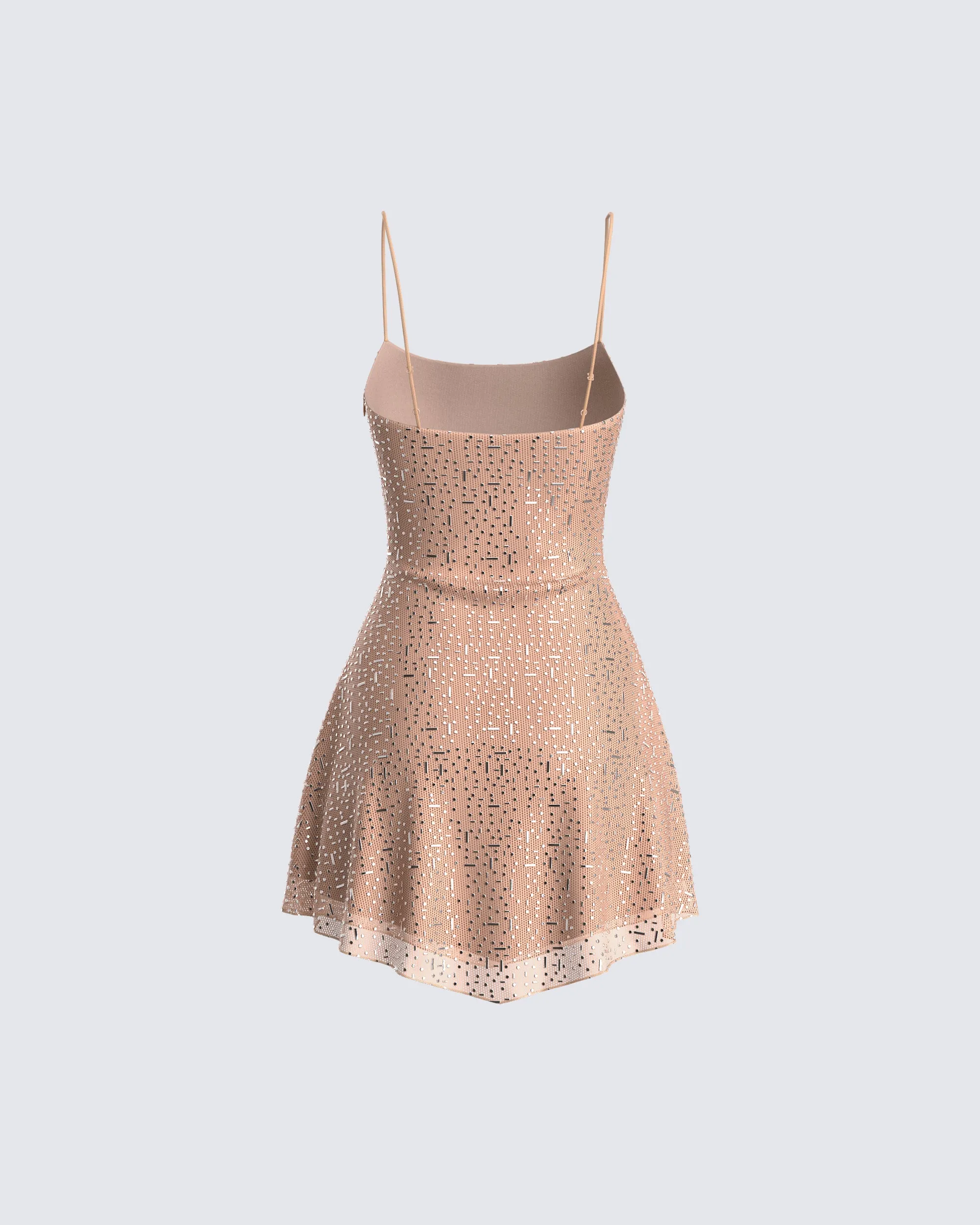 Daphne Nude Rhinestone Mini Dress sold by Finesse product image thumbnail 3