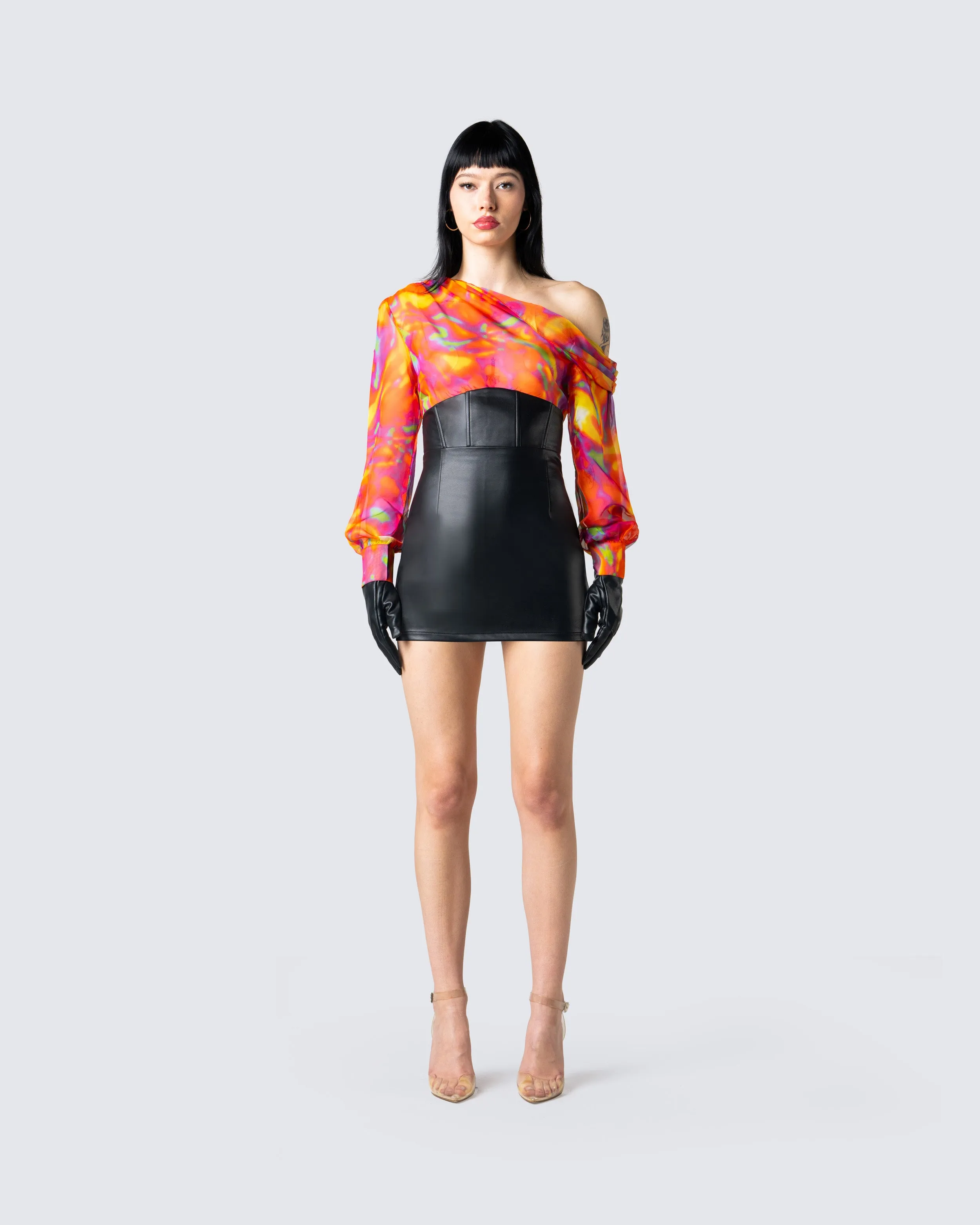 Monica Abstract Print Draped Top sold by Finesse product image thumbnail 4