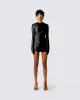 Pam Black Mini Dress & Gloves sold by Finesse