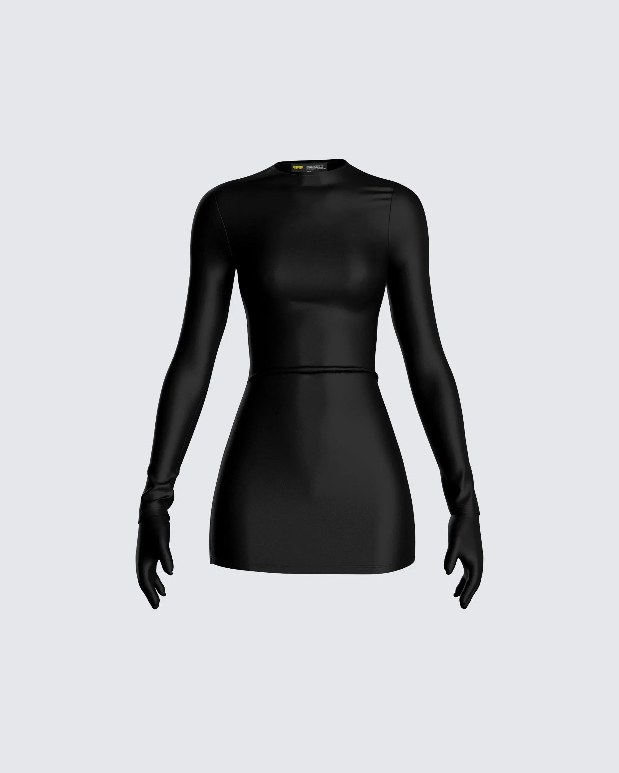Pam Black Mini Dress & Gloves sold by Finesse