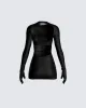 Pam Black Mini Dress & Gloves sold by Finesse