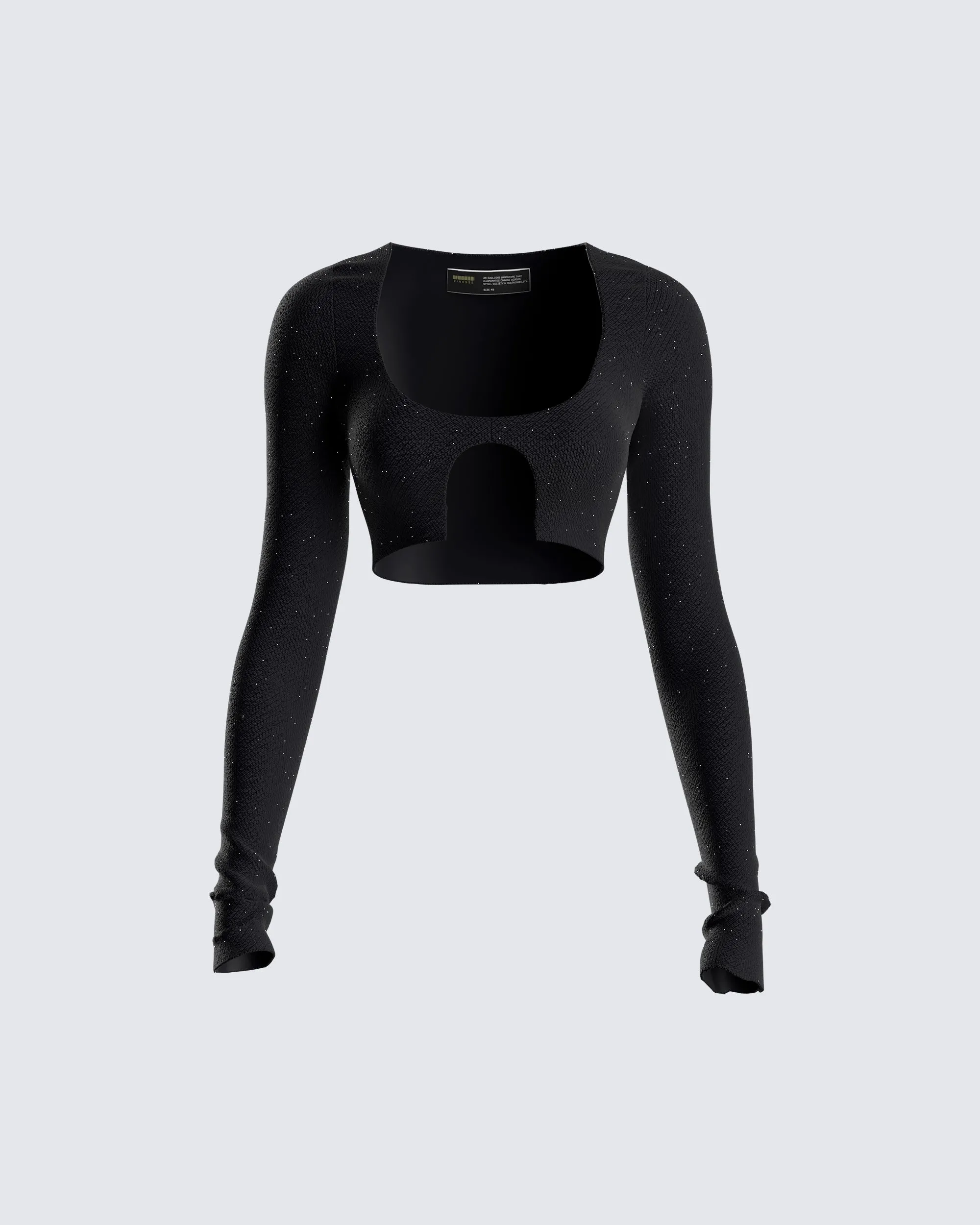 Christina Shimmer Knit Cropped Top sold by Finesse