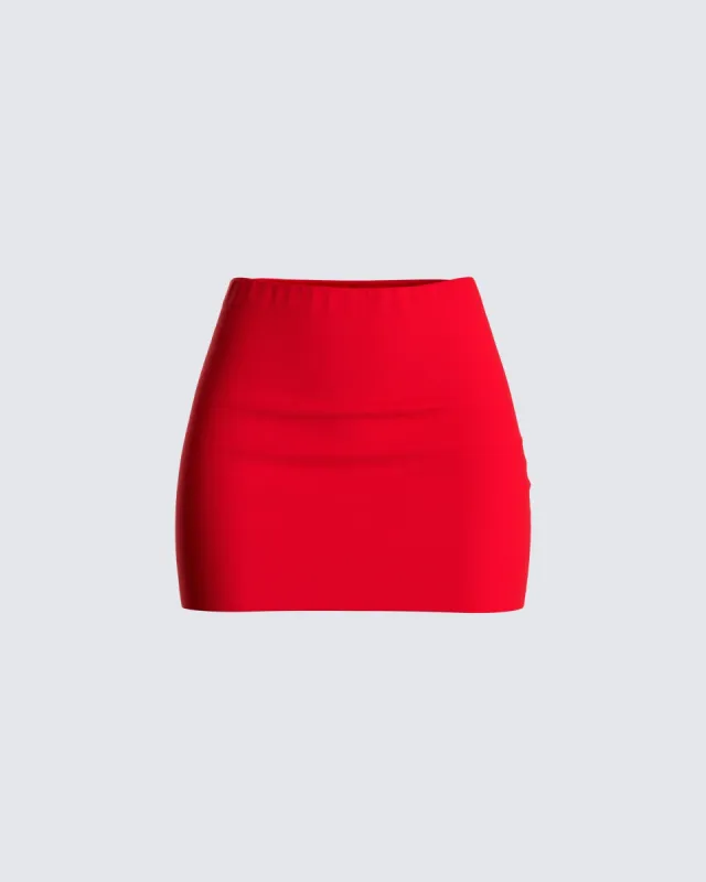 Carolina Red Mini Skirt sold by Finesse