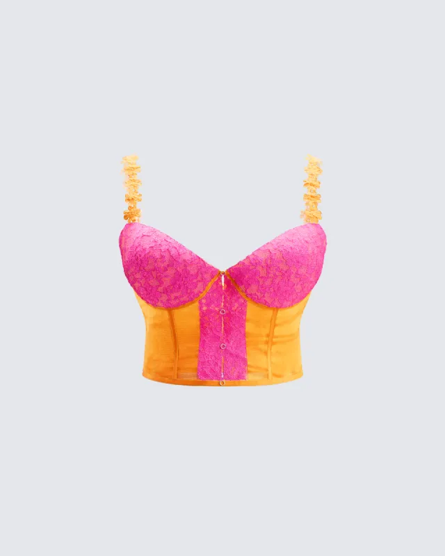 Bonnie Orange Corset Top sold by Finesse