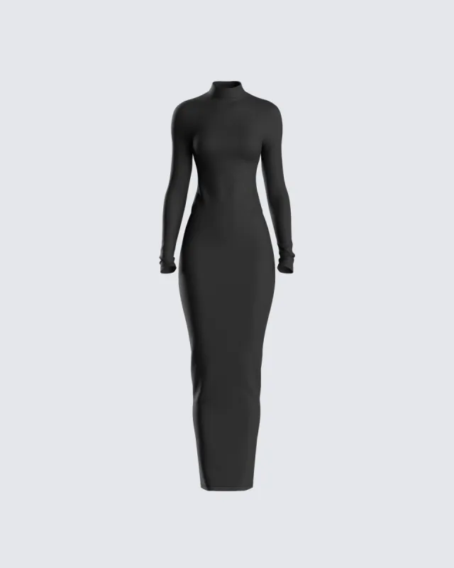 Lola Black Bodycon Maxi Dress sold by Finesse