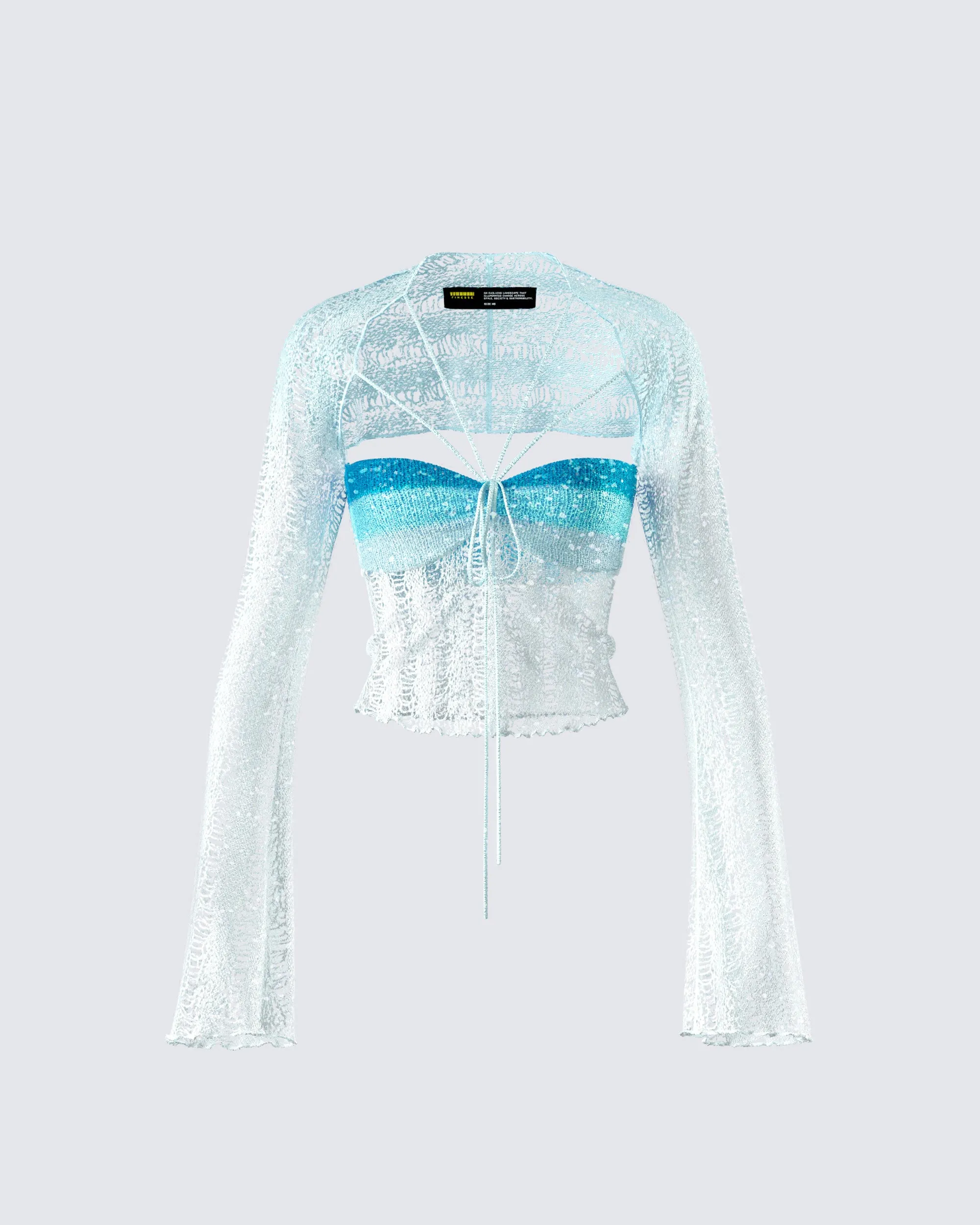 Vanessa Turquoise Sequin Knit Top sold by Finesse