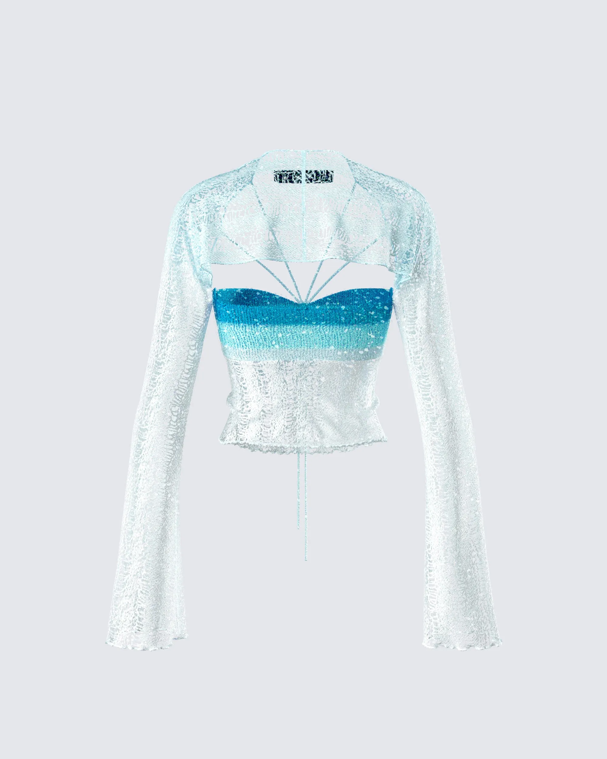 Vanessa Turquoise Sequin Knit Top sold by Finesse product image thumbnail 3