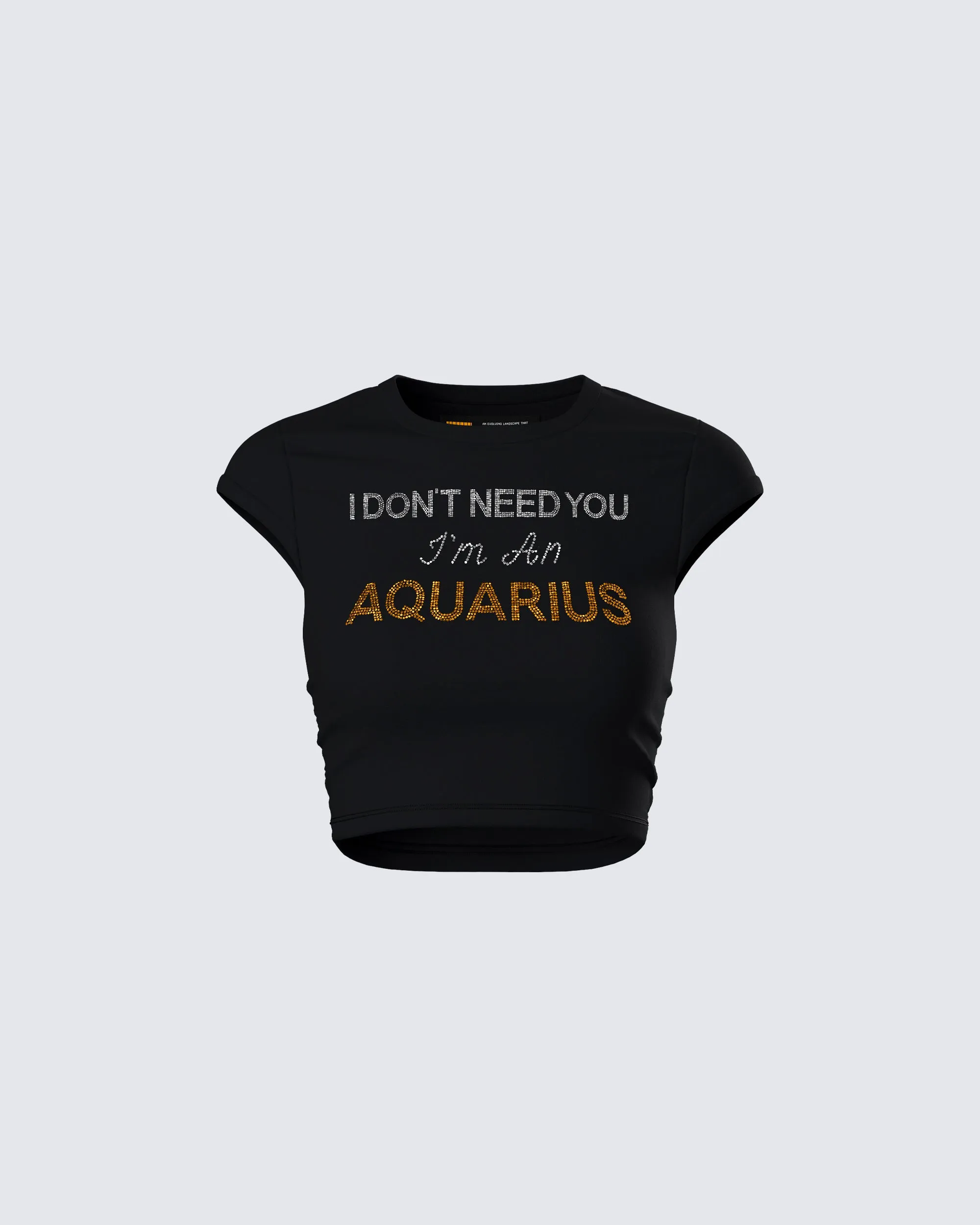 Ilse Black Aquarius Rhinestone Top sold by Finesse