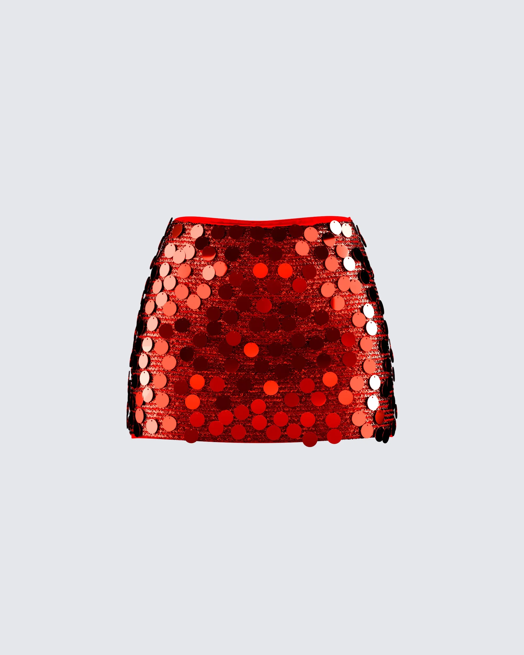 Philo Red Sequin Mini Skirt sold by Finesse