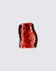 Philo Red Sequin Mini Skirt sold by Finesse