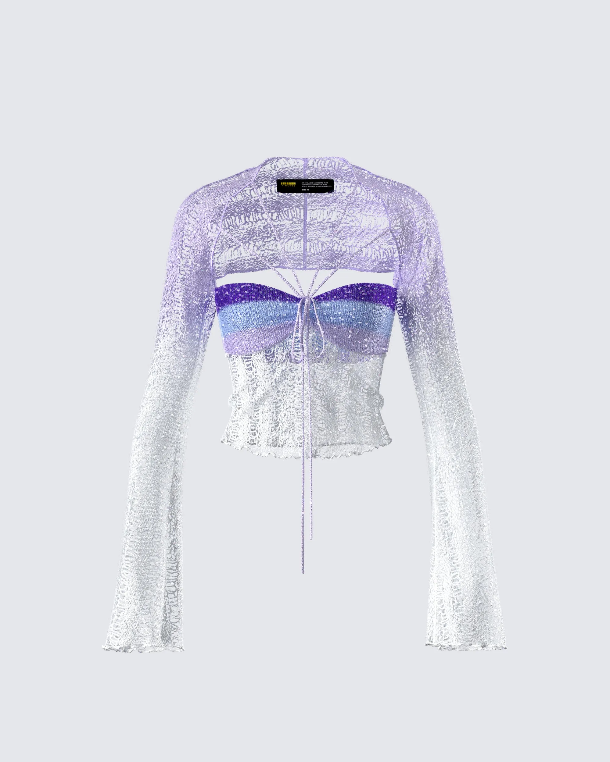 Vanessa Purple Sequin Knit Top sold by Finesse