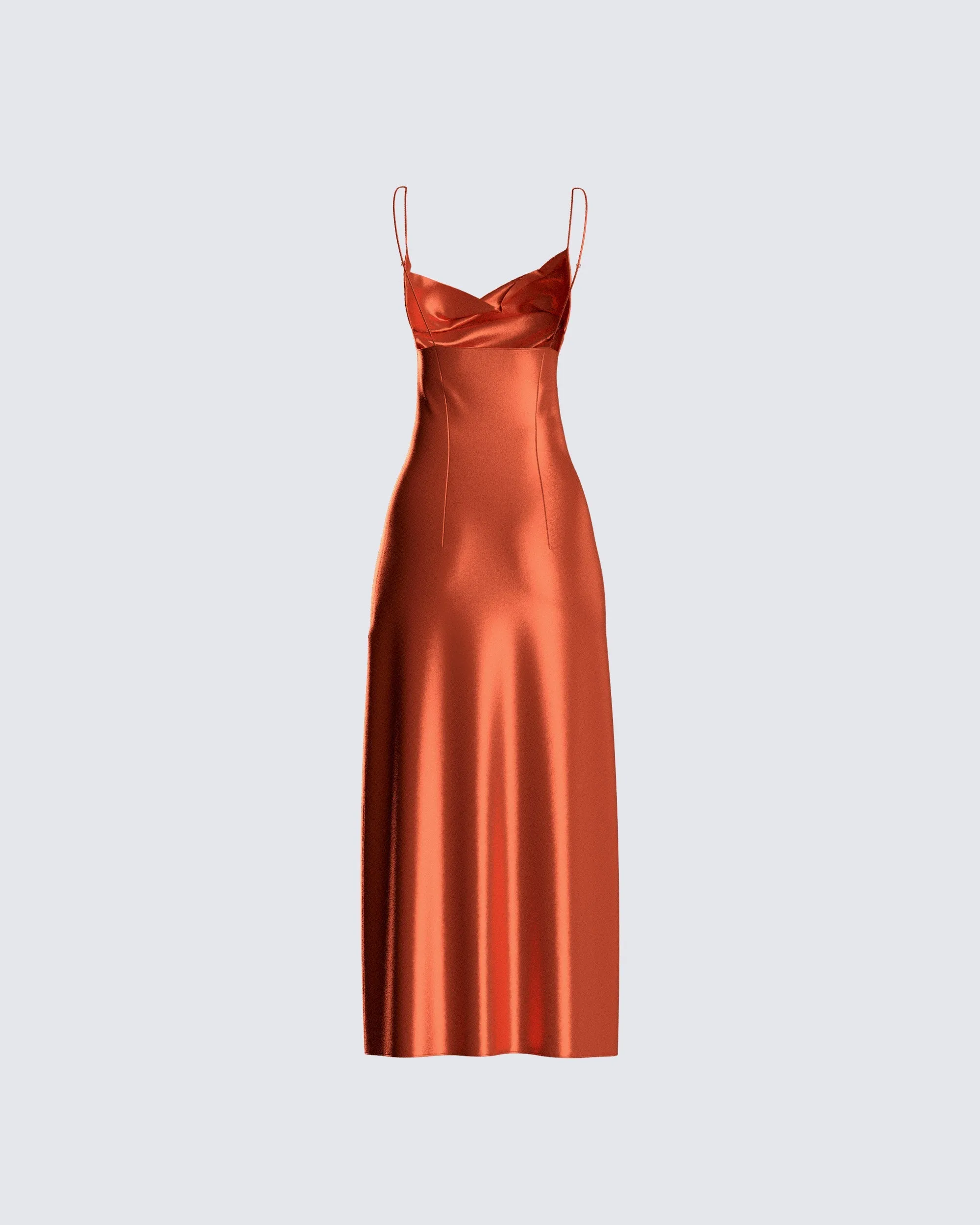 El Orange Satin Midi Dress sold by Finesse product image thumbnail 3