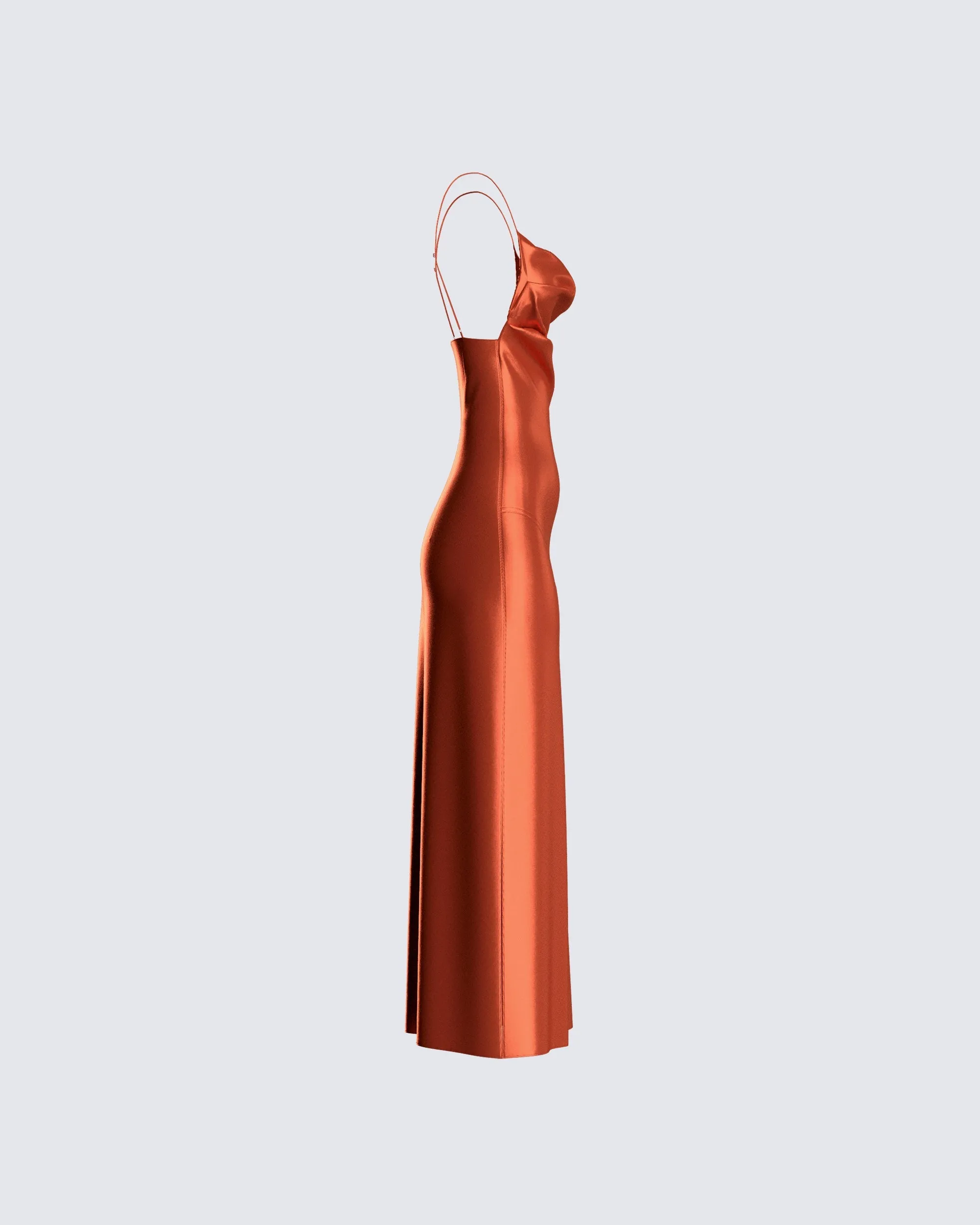 El Orange Satin Midi Dress sold by Finesse product image thumbnail 2