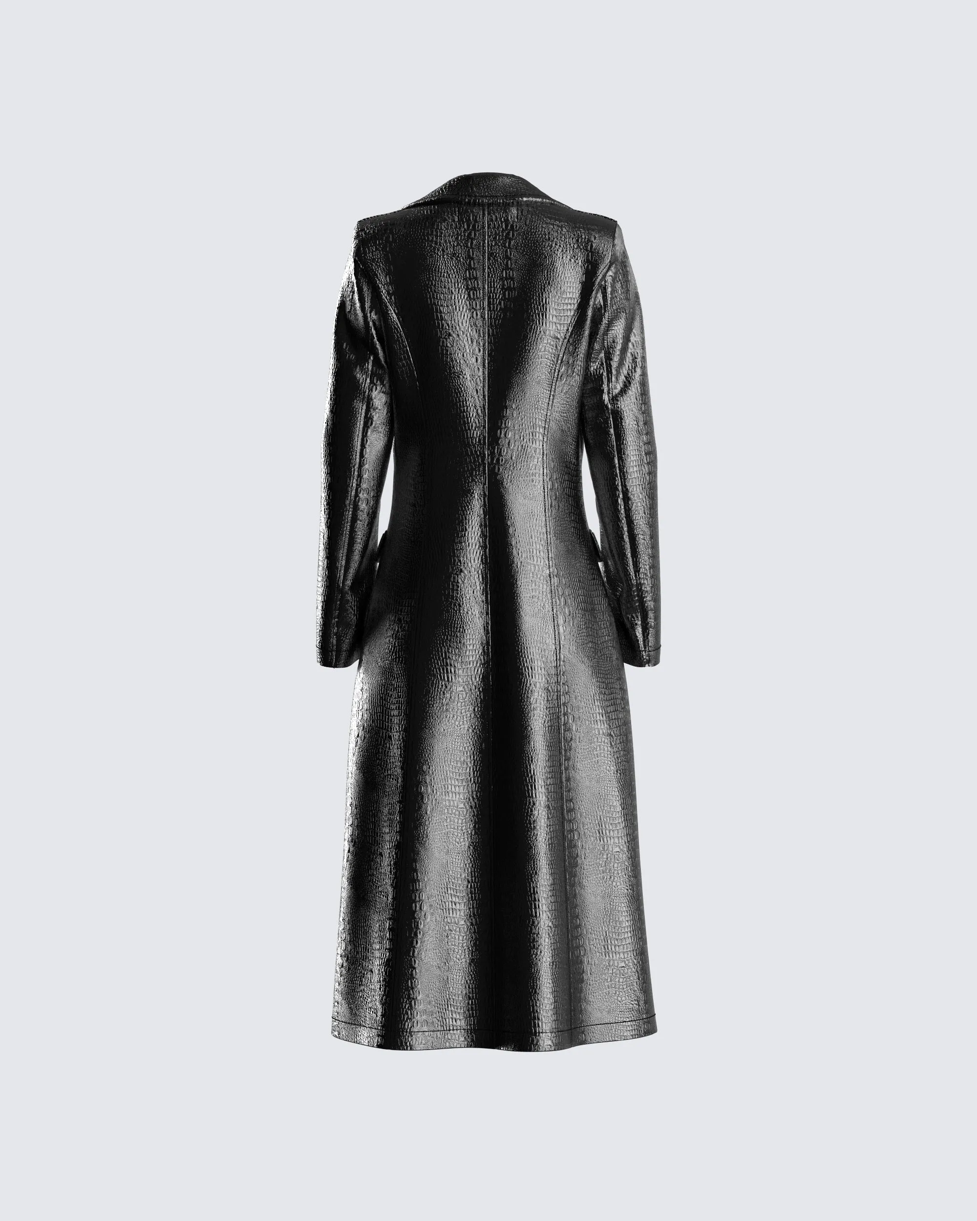 Claudia Vegan Croc Leather Coat sold by Finesse product image thumbnail 3