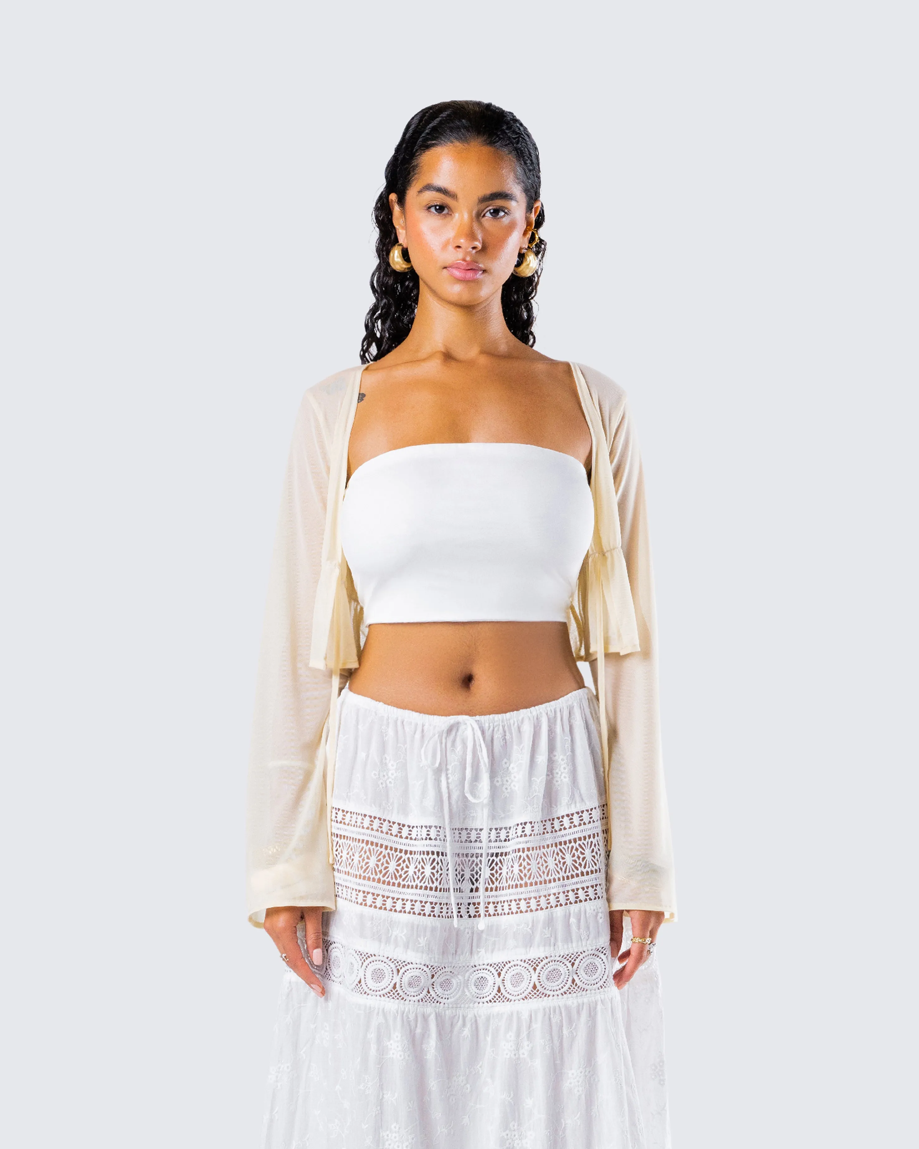 Lennon Cream Mesh Top sold by Finesse product image thumbnail 4