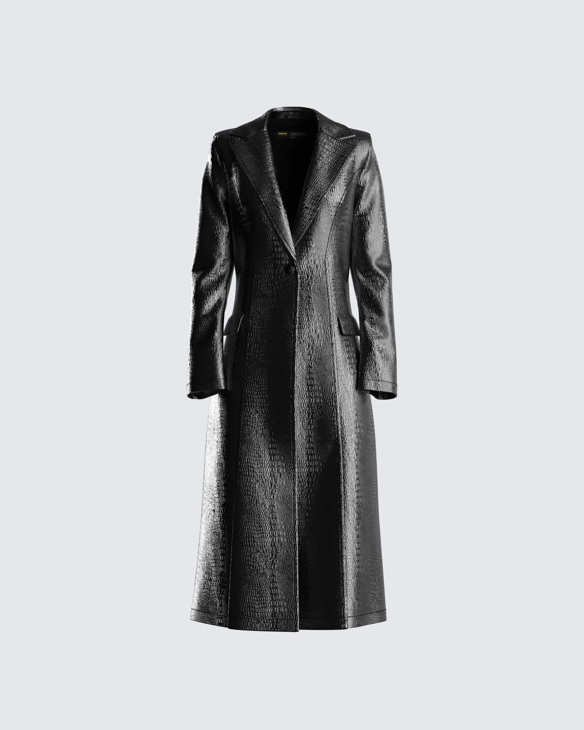 Claudia Vegan Croc Leather Coat sold by Finesse
