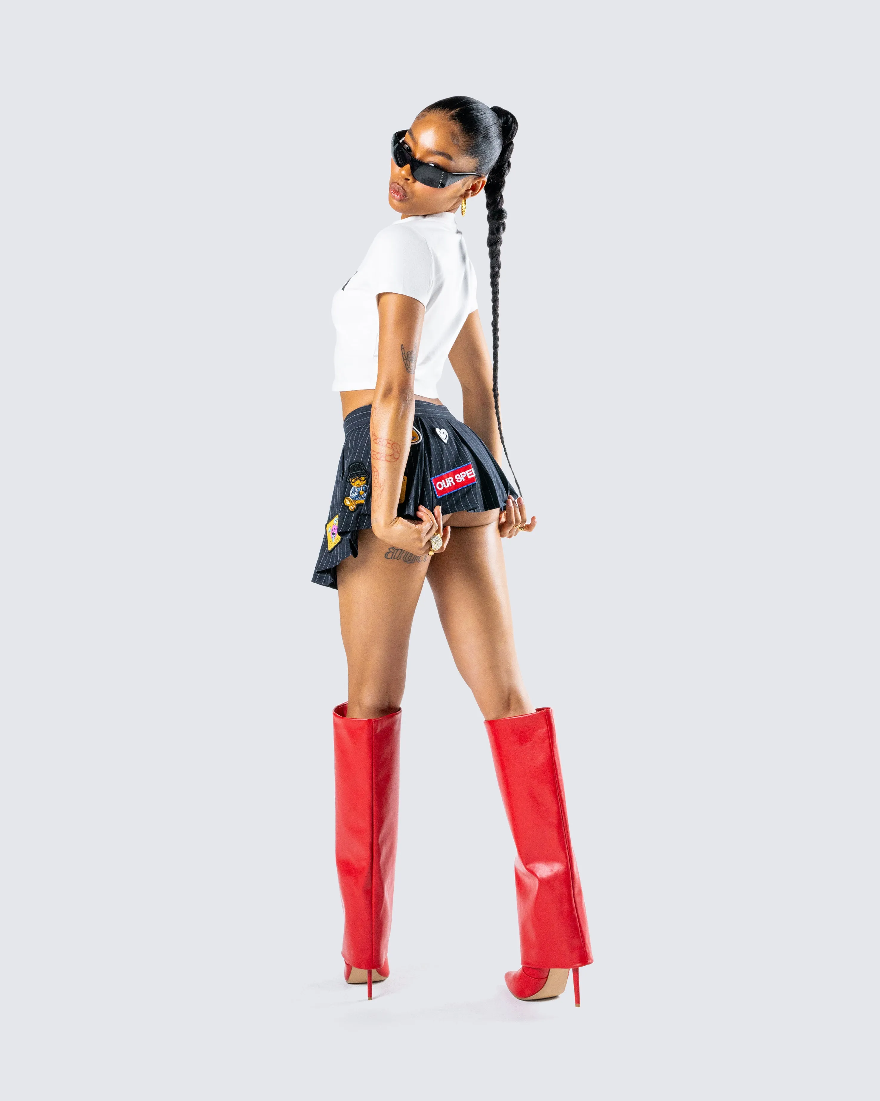 Teagan X-Rated Patch Mini Skirt sold by Finesse product image thumbnail 4