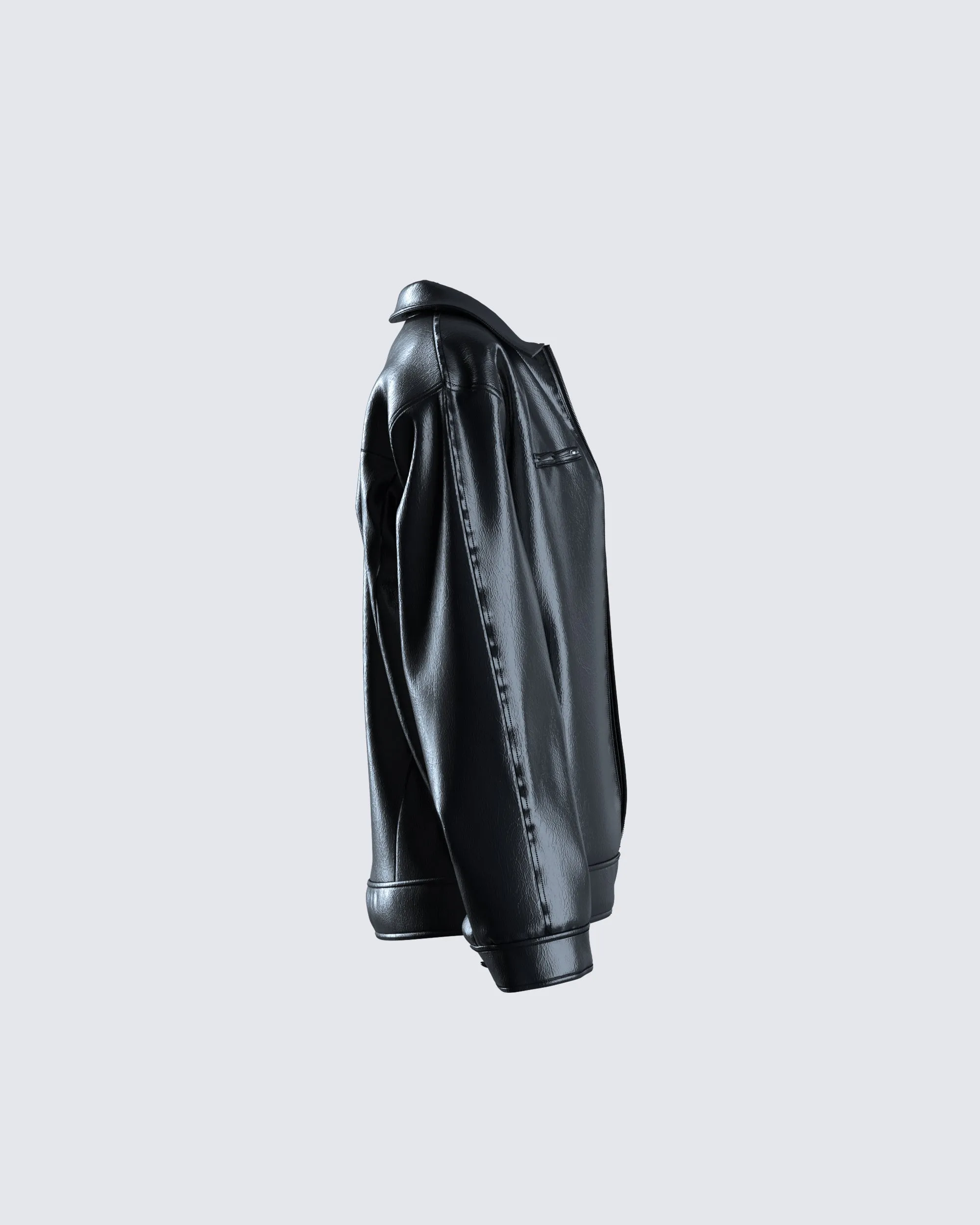 Dove Black Faux Leather Jacket sold by Finesse product image thumbnail 2