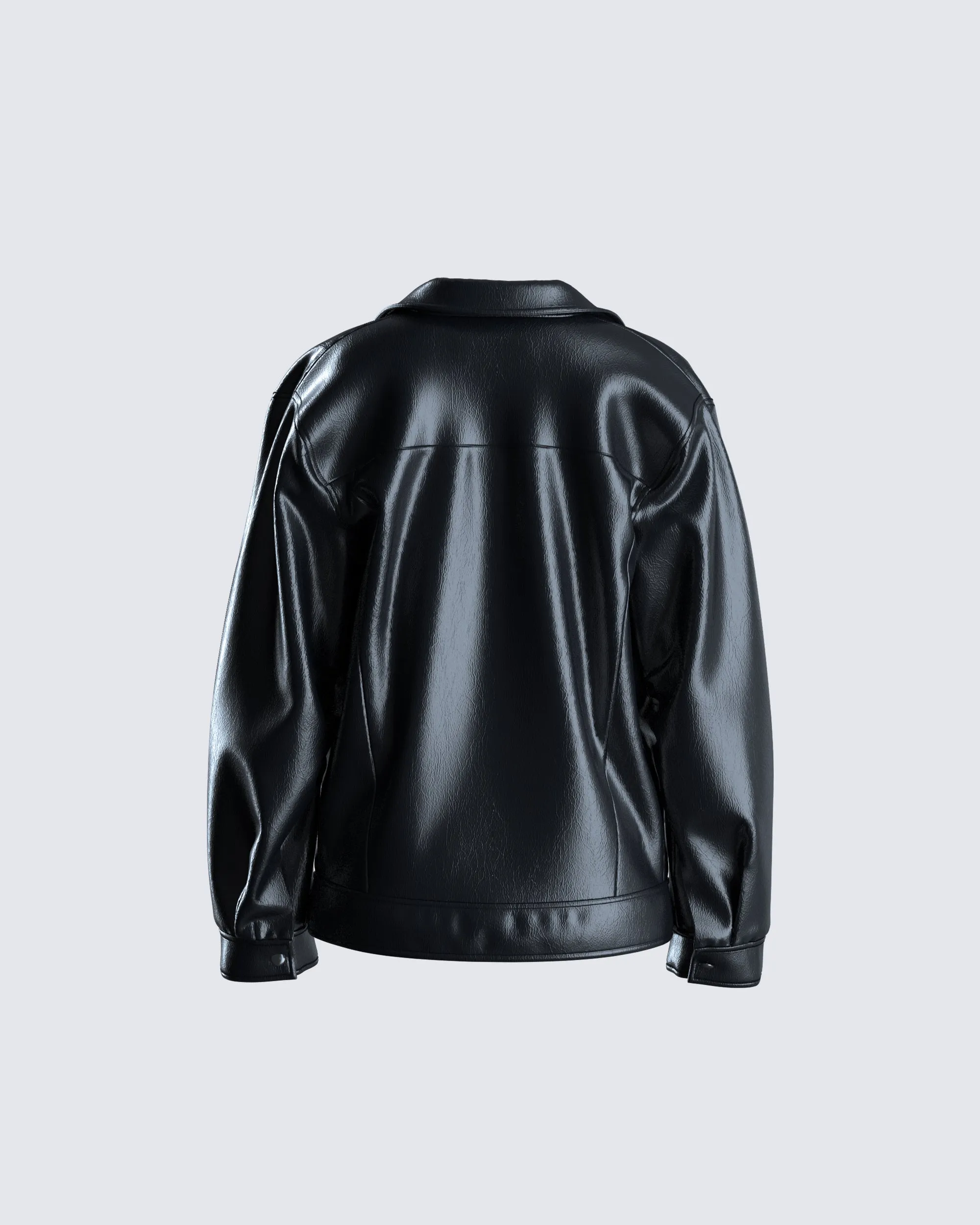 Dove Black Faux Leather Jacket sold by Finesse product image thumbnail 3