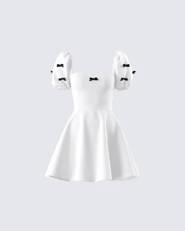 Jayla White Skater Mini Dress sold by Finesse