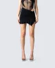 Rena Black Asymmetrical Mini Skirt sold by Finesse