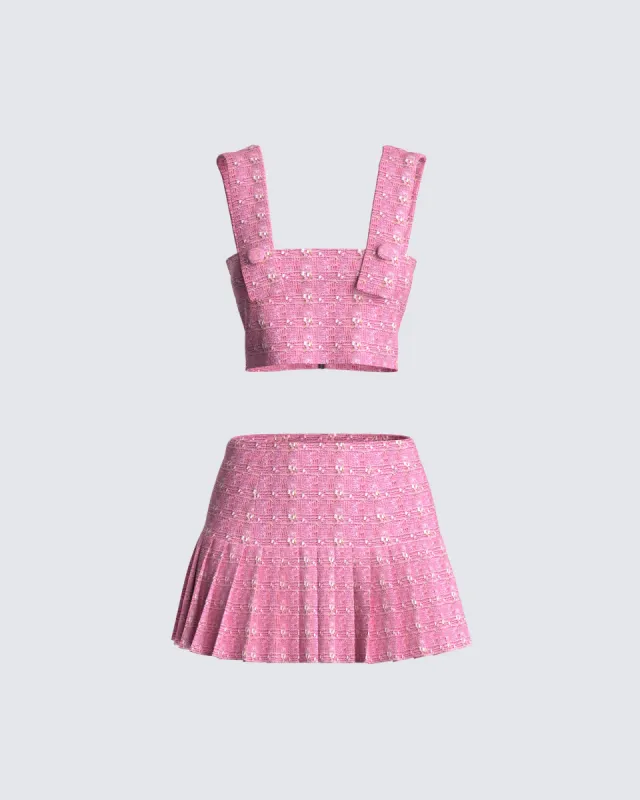 Zola Pink Tweed Set sold by Finesse