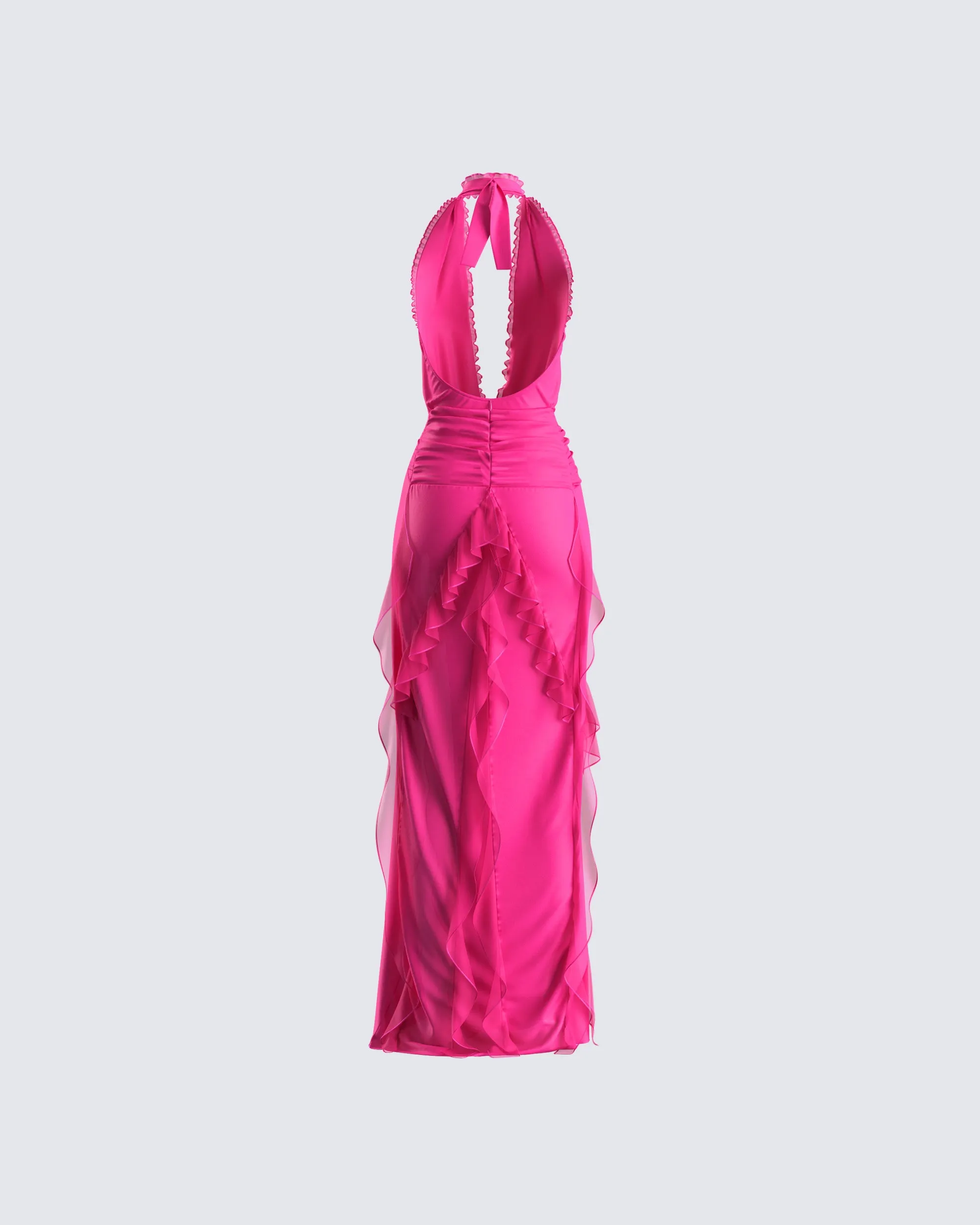 Nandi Hot Pink Ruffle Maxi Dress sold by Finesse product image thumbnail 3