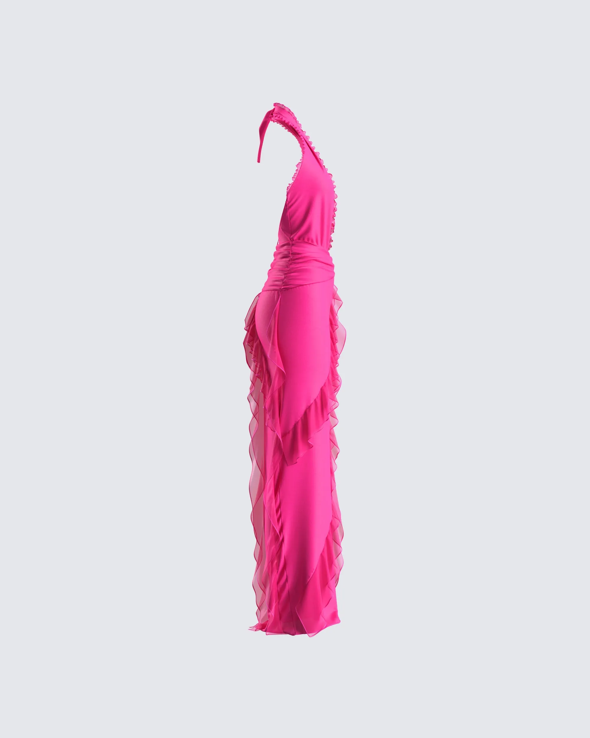 Nandi Hot Pink Ruffle Maxi Dress sold by Finesse product image thumbnail 2