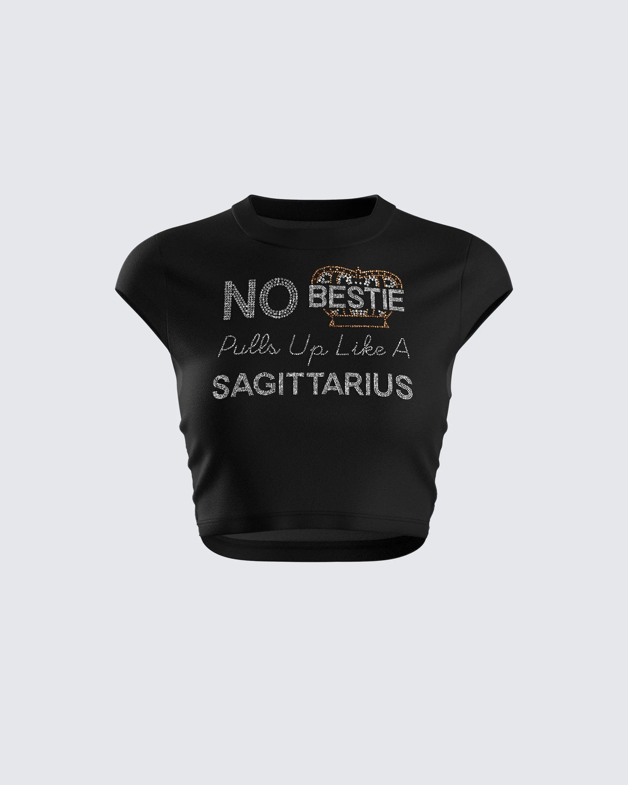 Naja Black Sagittarius Graphic Top sold by Finesse