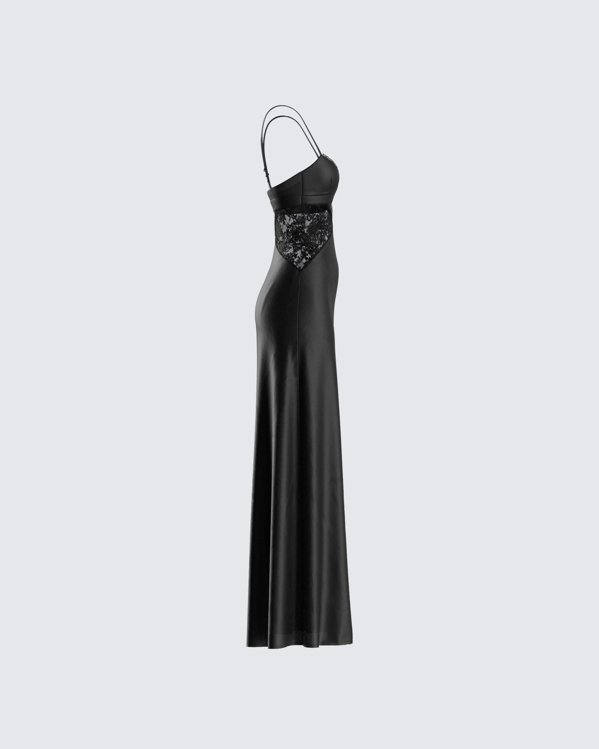 Mei Black Lace Insert Maxi Dress sold by Finesse product image thumbnail 2