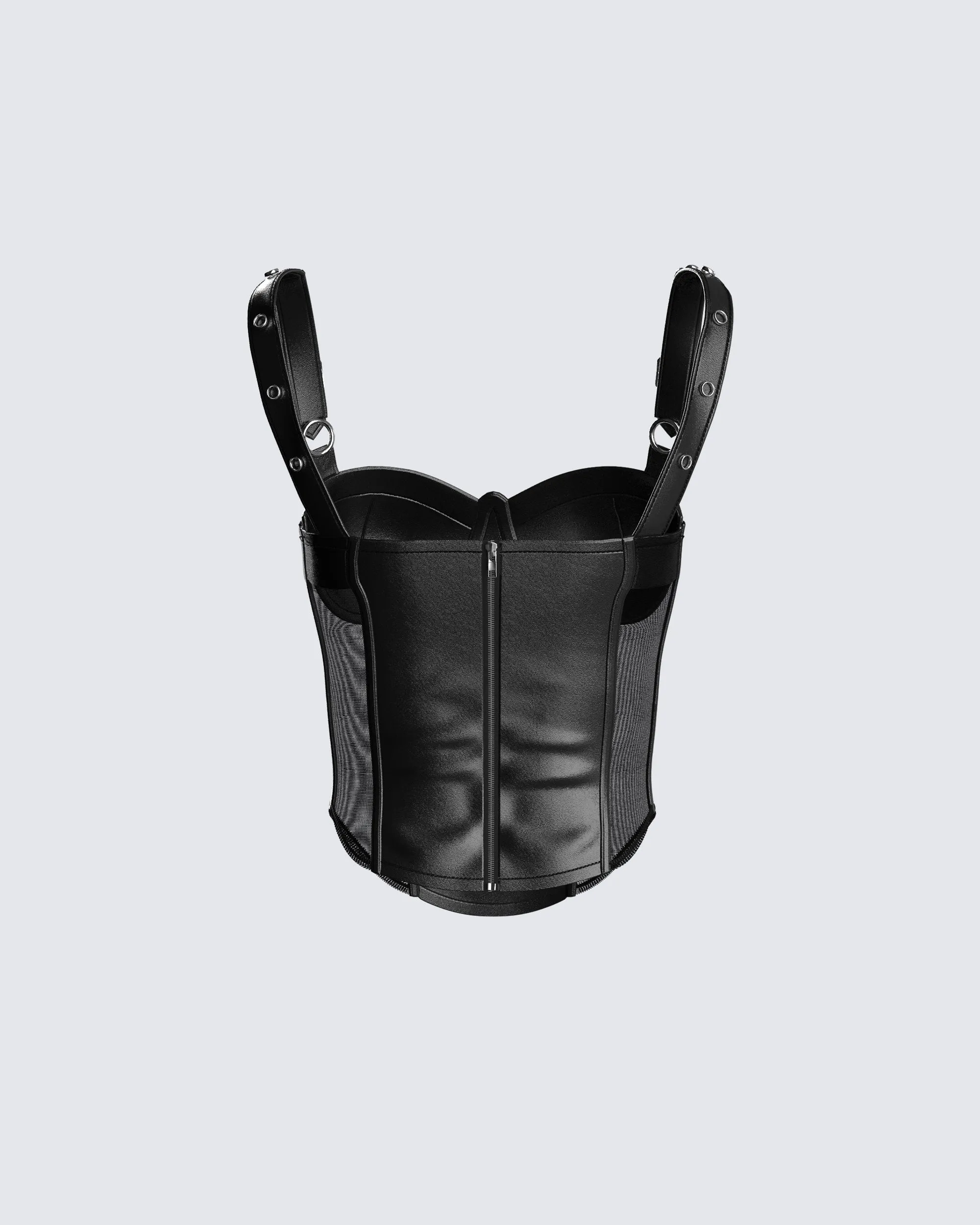 Zev Black Vegan Leather Corset Top sold by Finesse product image thumbnail 3