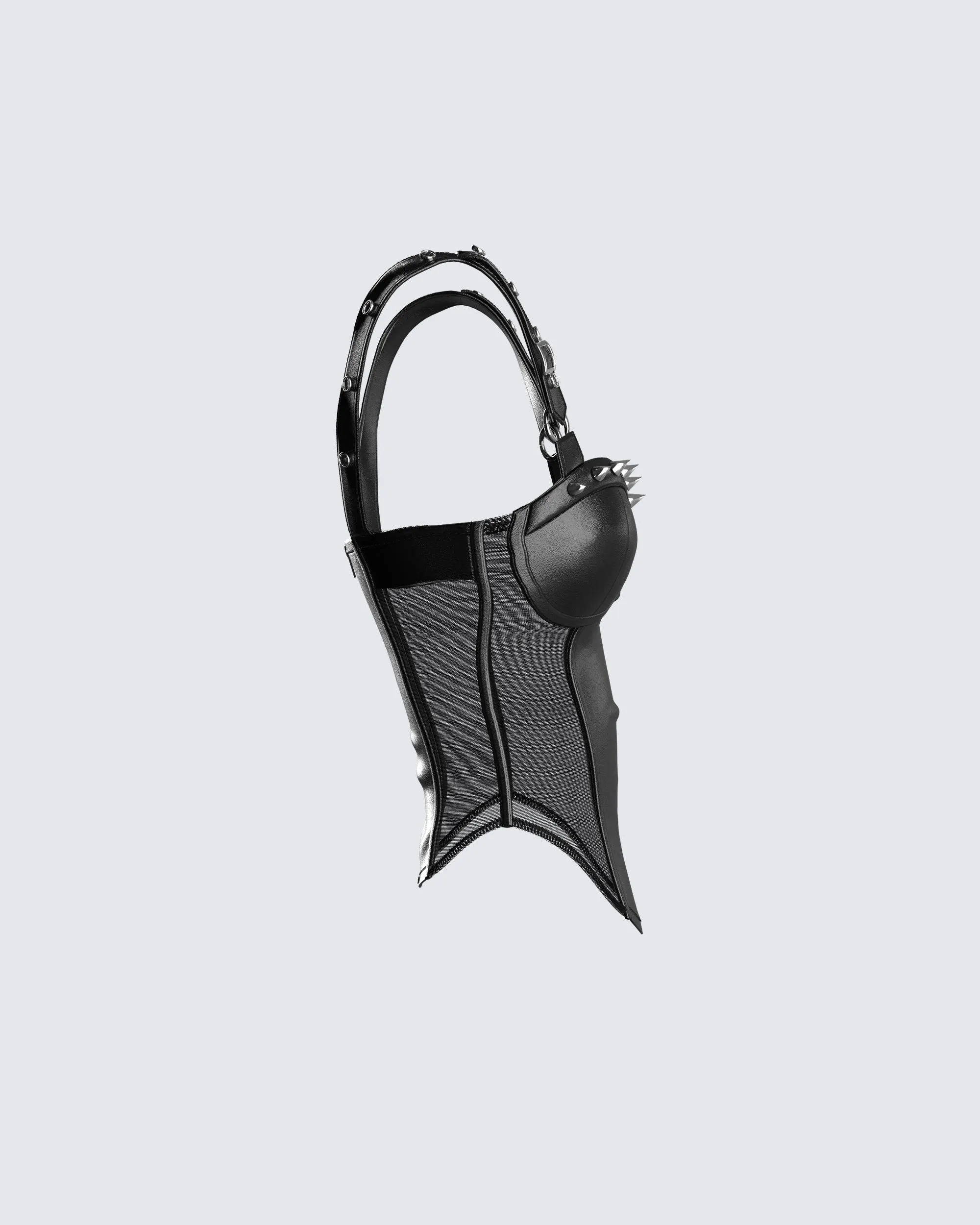 Zev Black Vegan Leather Corset Top sold by Finesse product image thumbnail 2