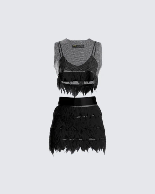 Kacey Feather Mesh Set sold by Finesse