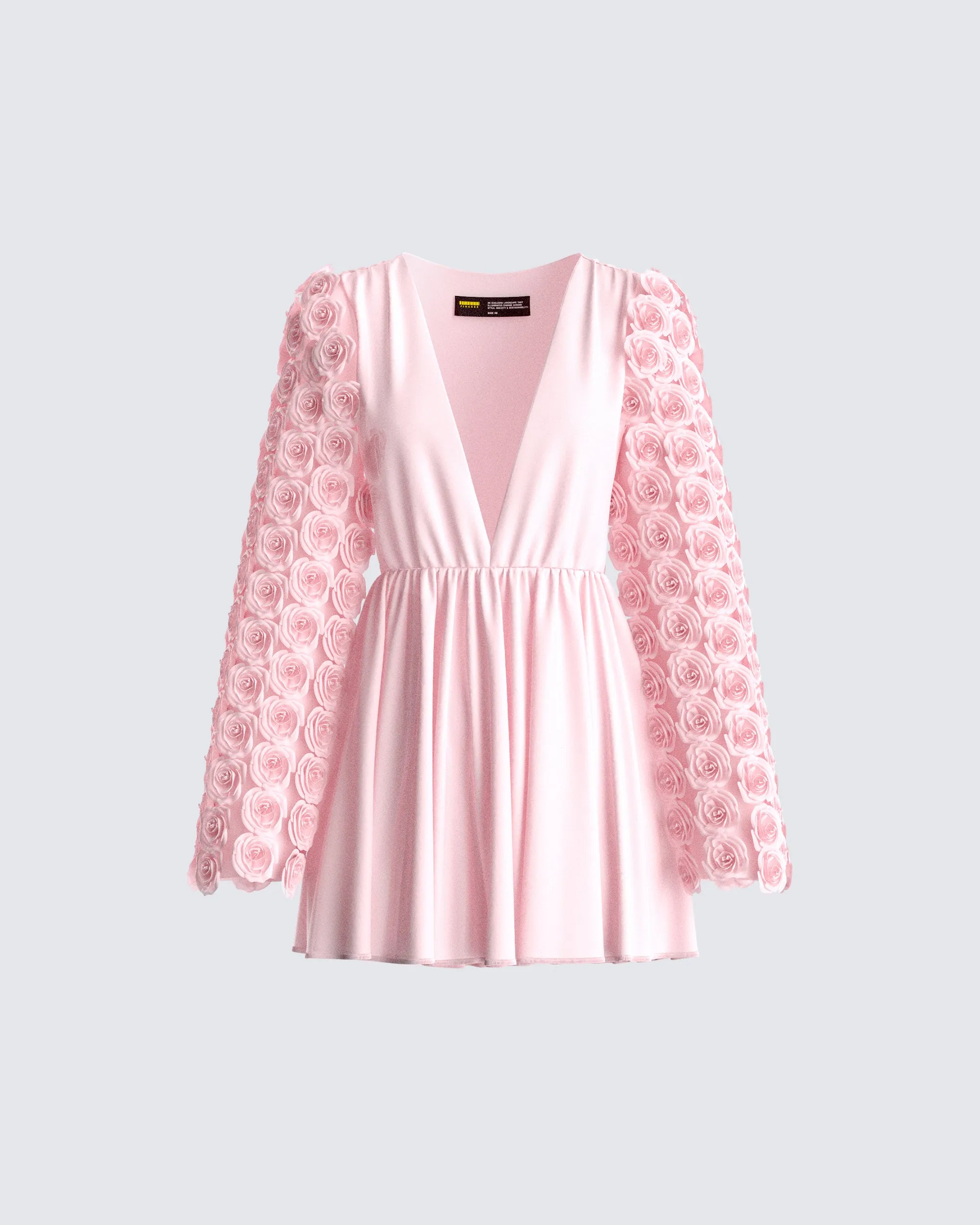 Elvia Pink Pleated Flower Dress sold by Finesse