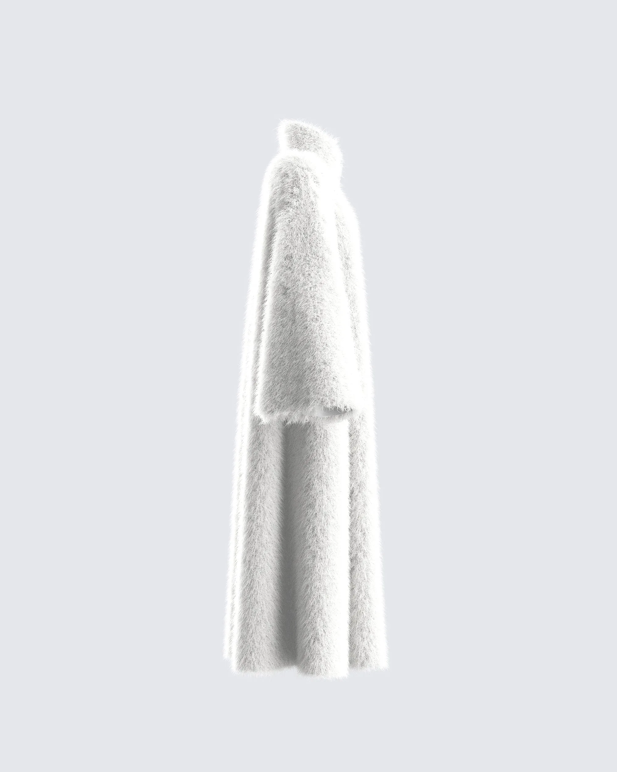 Noel Ivory Midi Vegan Fur Coat sold by Finesse product image thumbnail 2