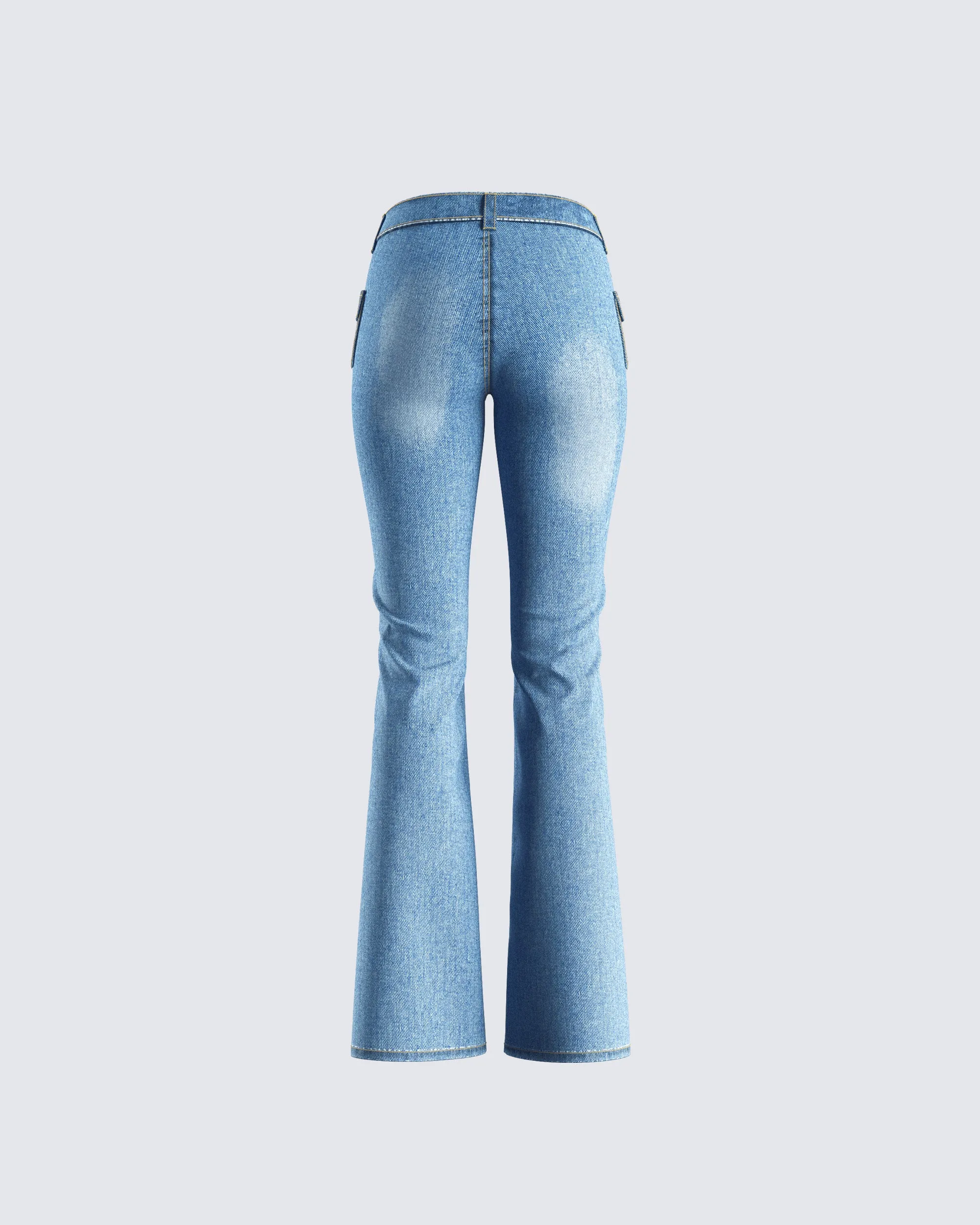 Zori Blue Flare Leg Denim Pant sold by Finesse product image thumbnail 3
