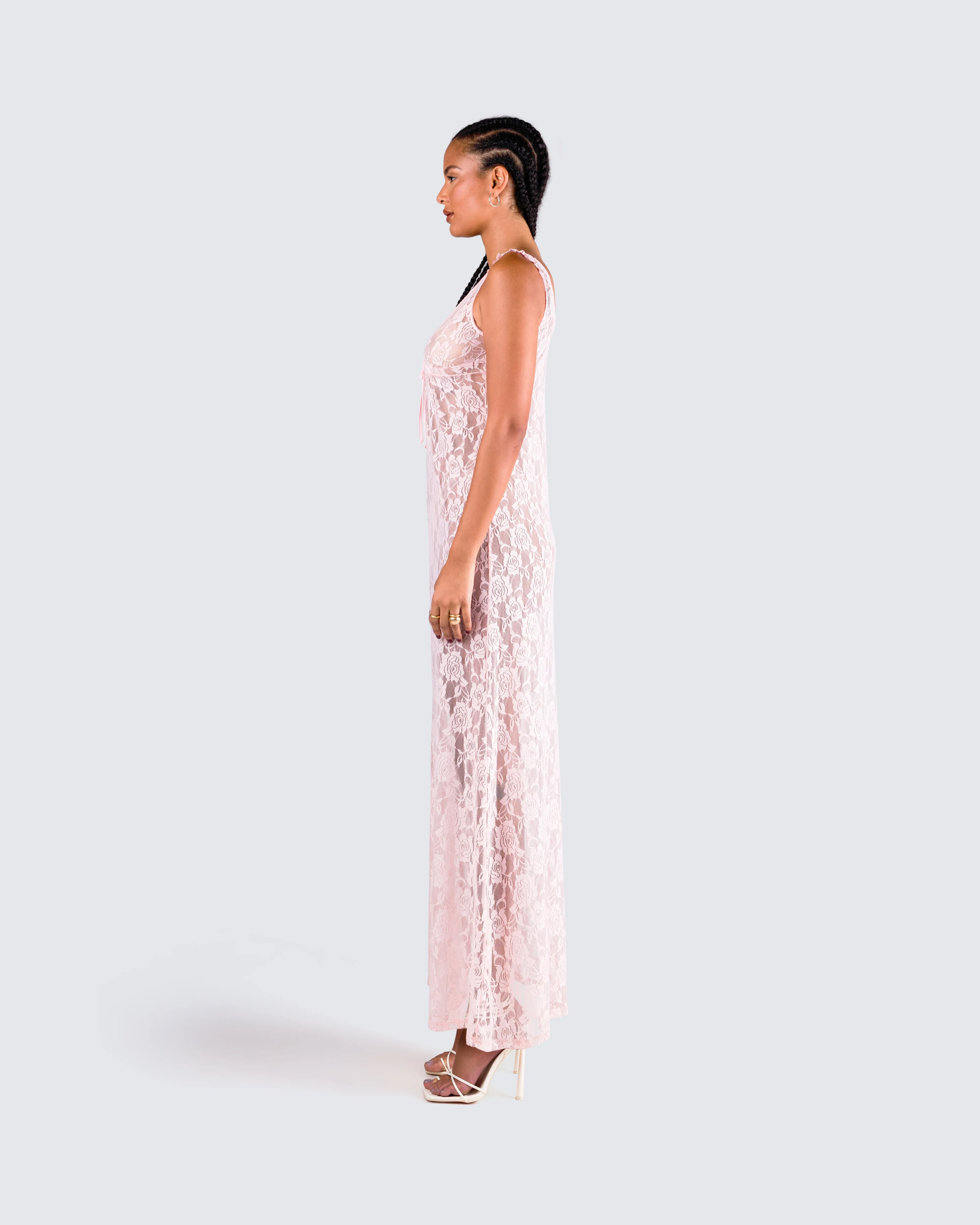 Scarlett Pink Lace Maxi Dress sold by Finesse product image thumbnail 5
