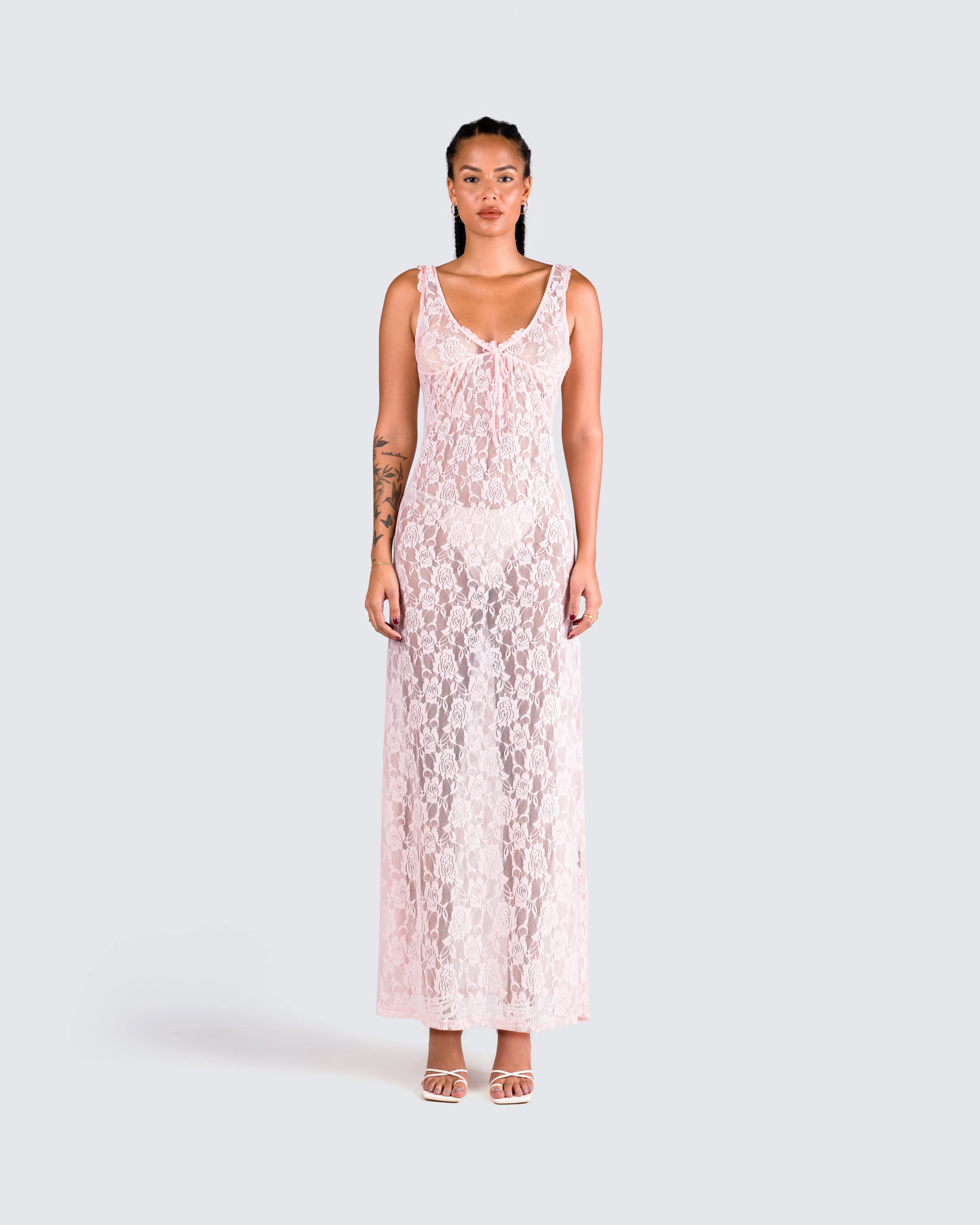 Scarlett Pink Lace Maxi Dress sold by Finesse product image thumbnail 4
