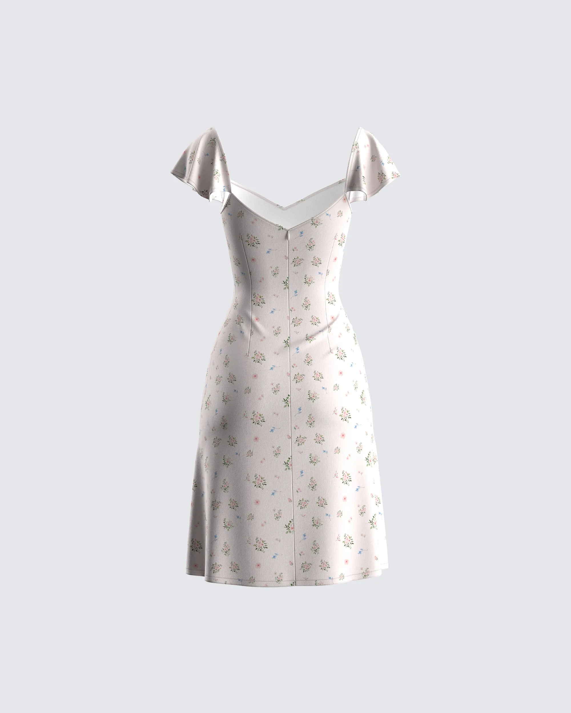 Francisca Beige Flower Print Dress sold by Finesse product image thumbnail 3