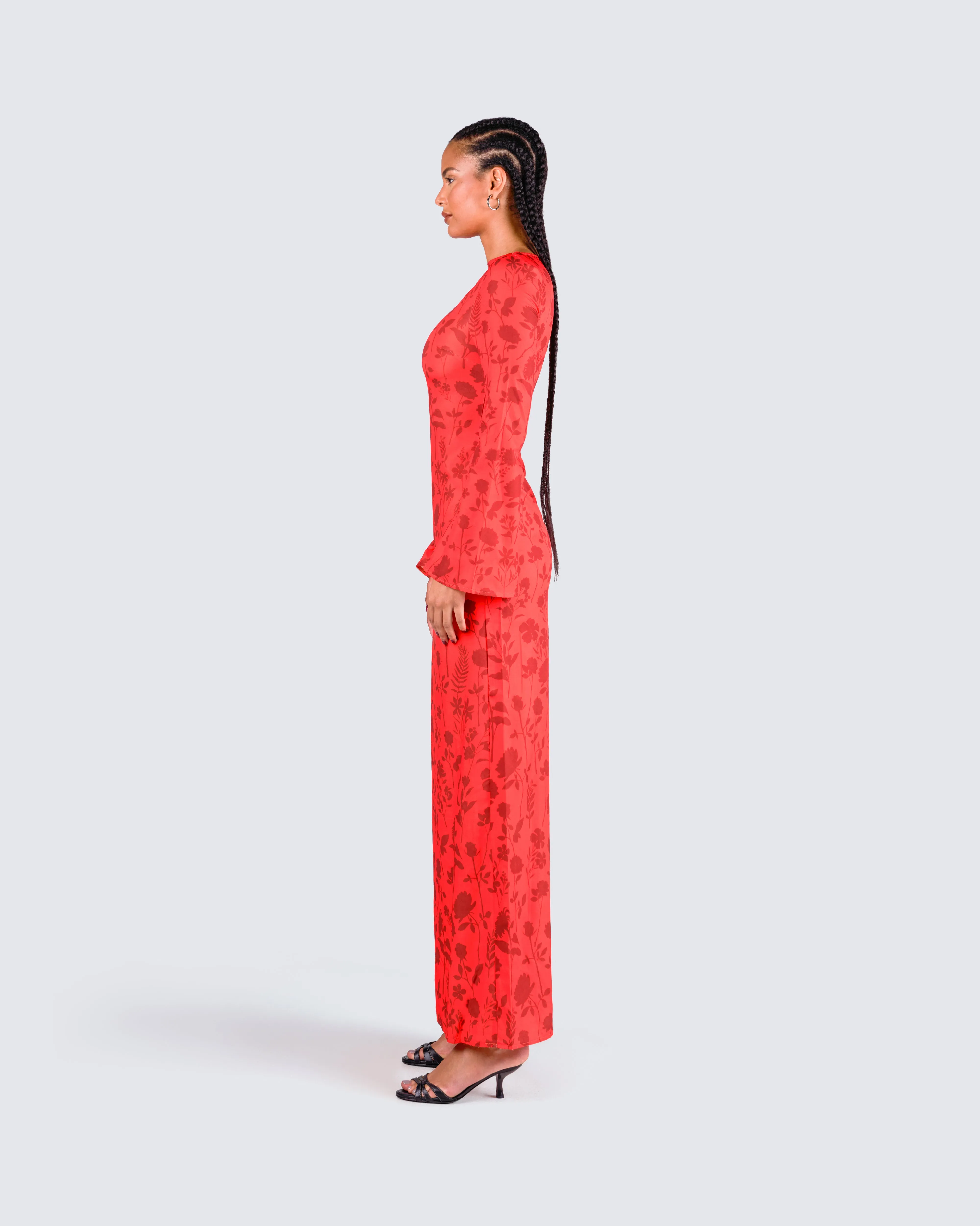 Sabina Orange Flower Print Dress sold by Finesse product image thumbnail 5